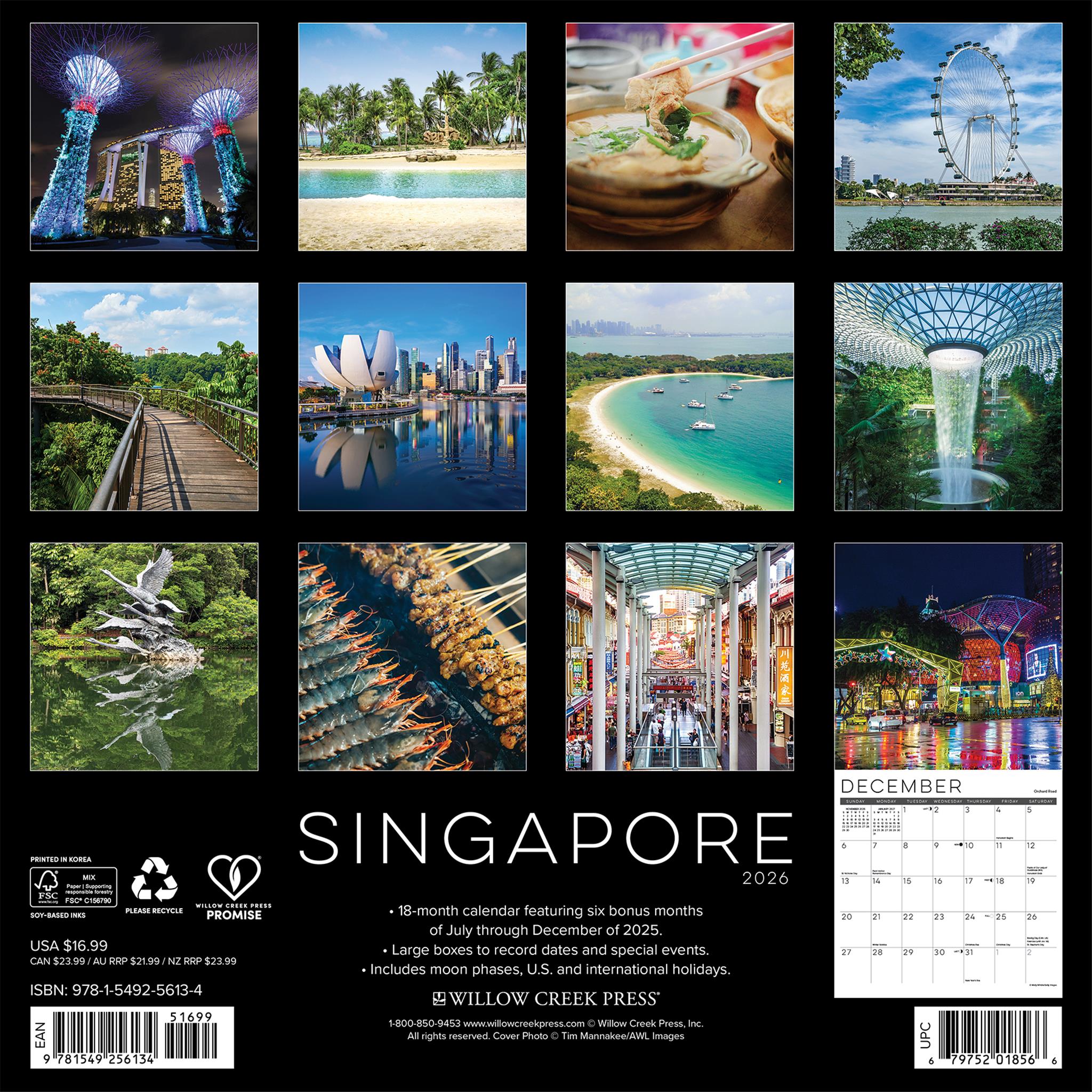 Calendrier mural Singapour 2026 - Disponible uniquement en ligne