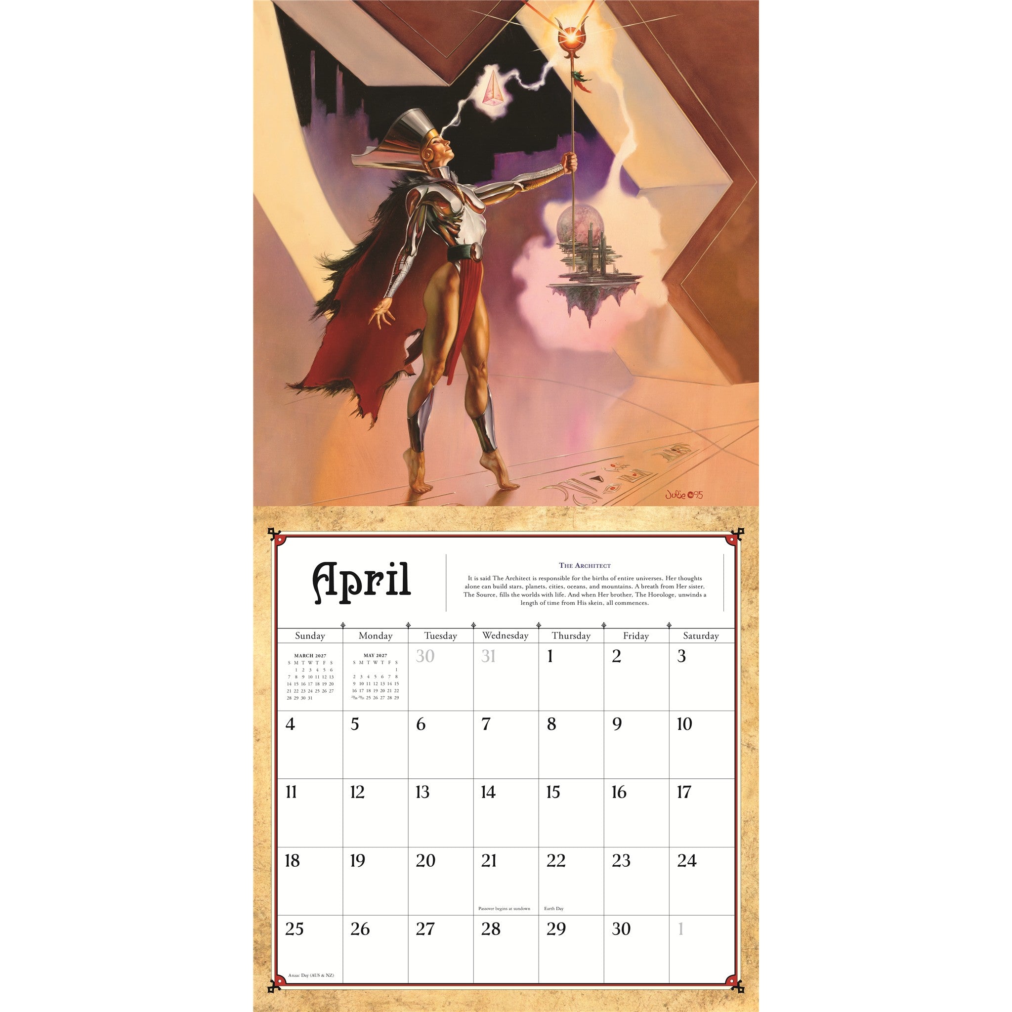 Boris Vallejo and Julie Bells Fantasy 2027 Wall Calendar
