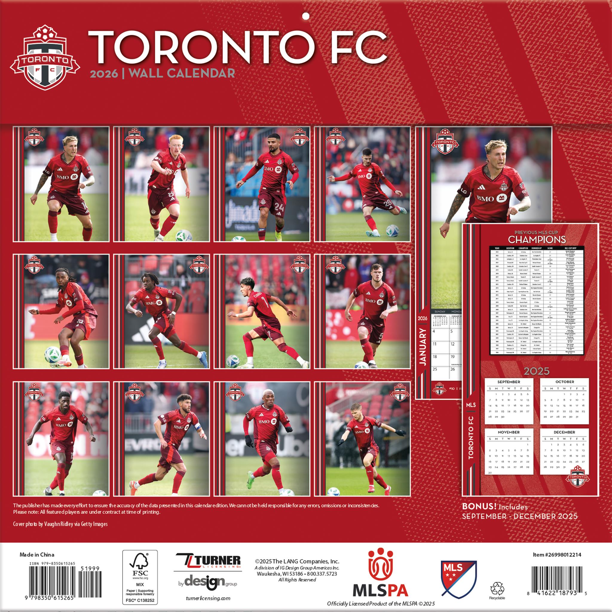 Calendrier mural MLS Toronto 2026