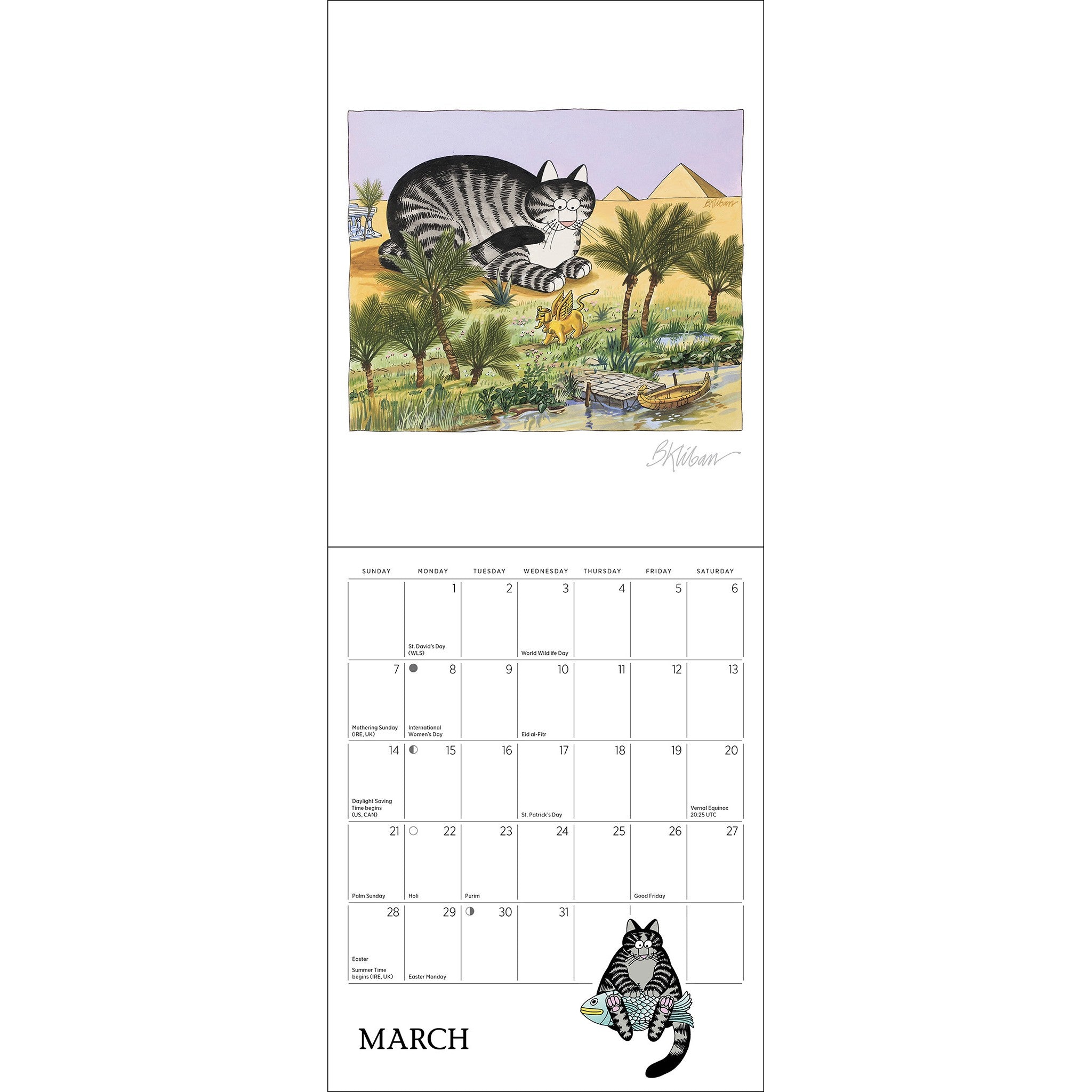 Mini-calendrier B Kliban Cat 2027 - Disponible en ligne seulement