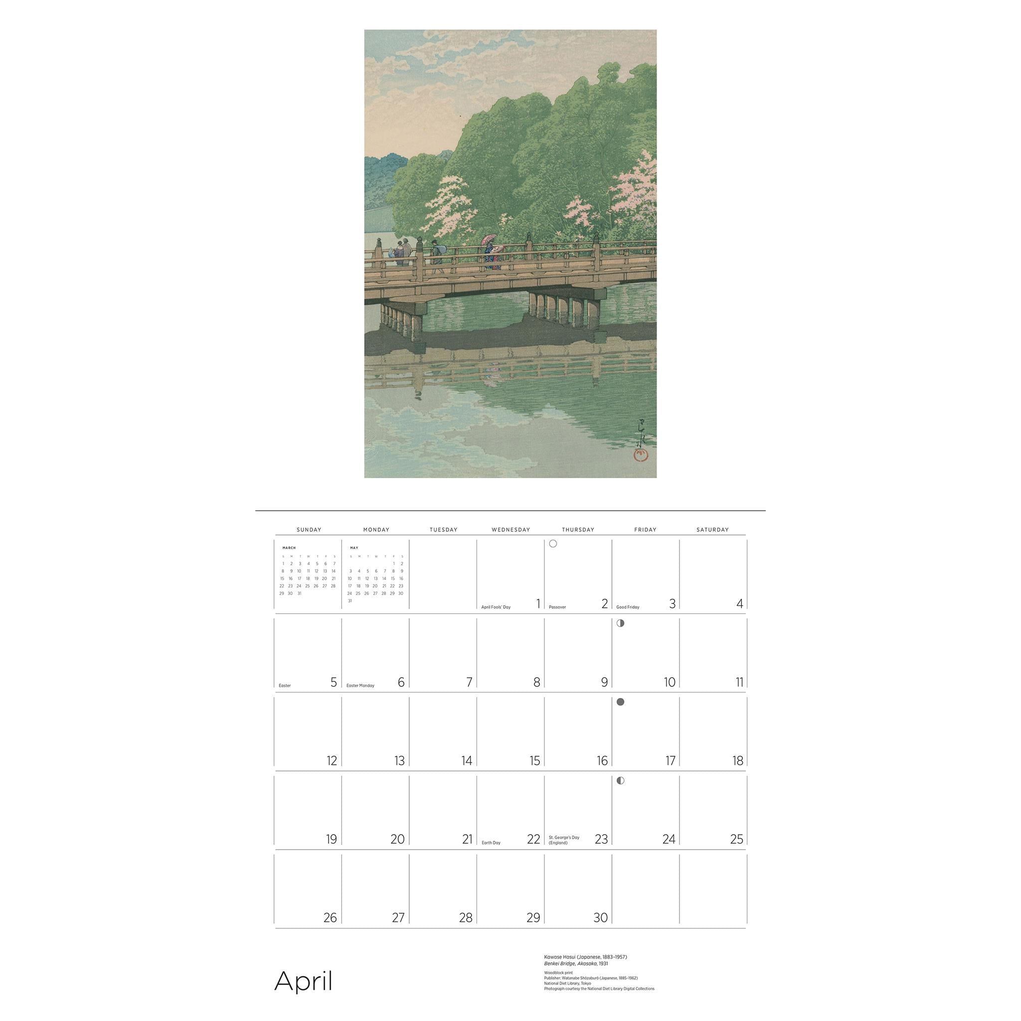Calendrier mural Kawase Hasui 2026