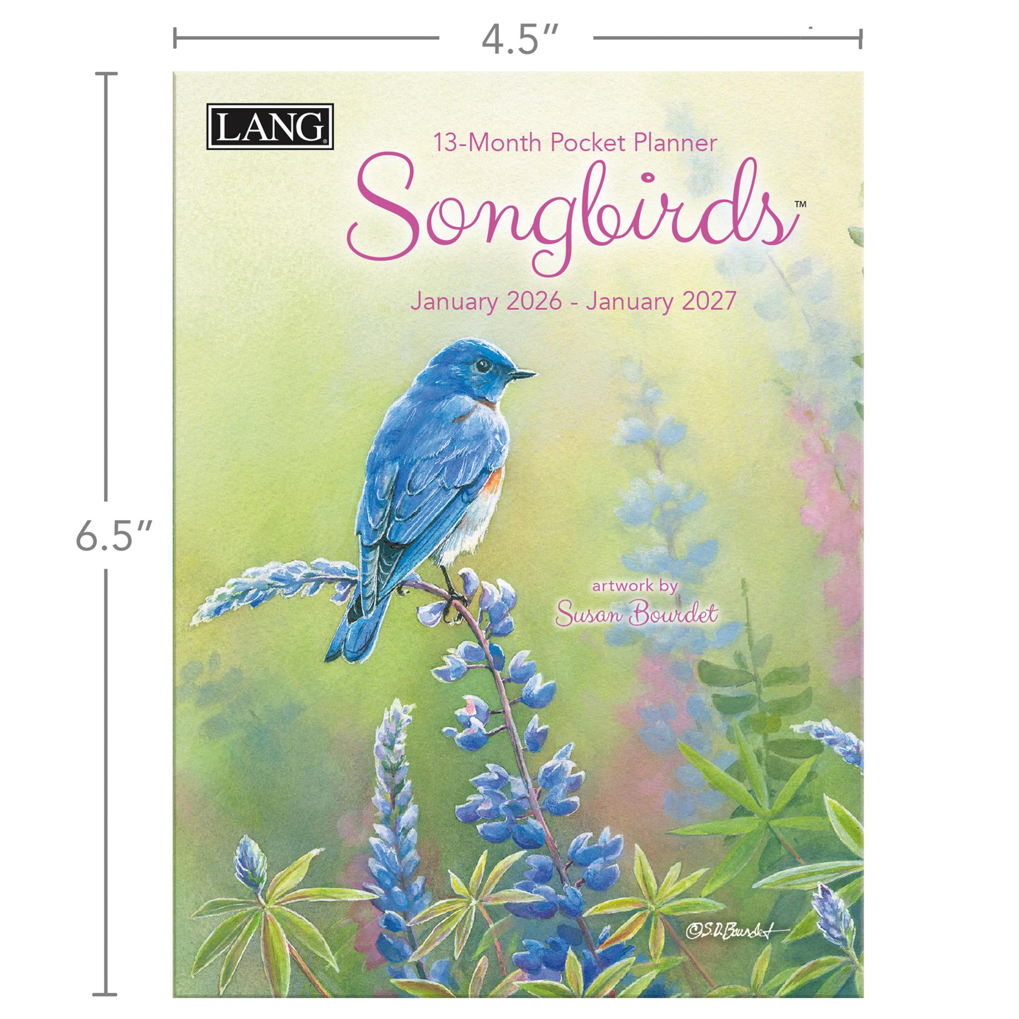 Agenda de poche mensuel Songbirds 2026