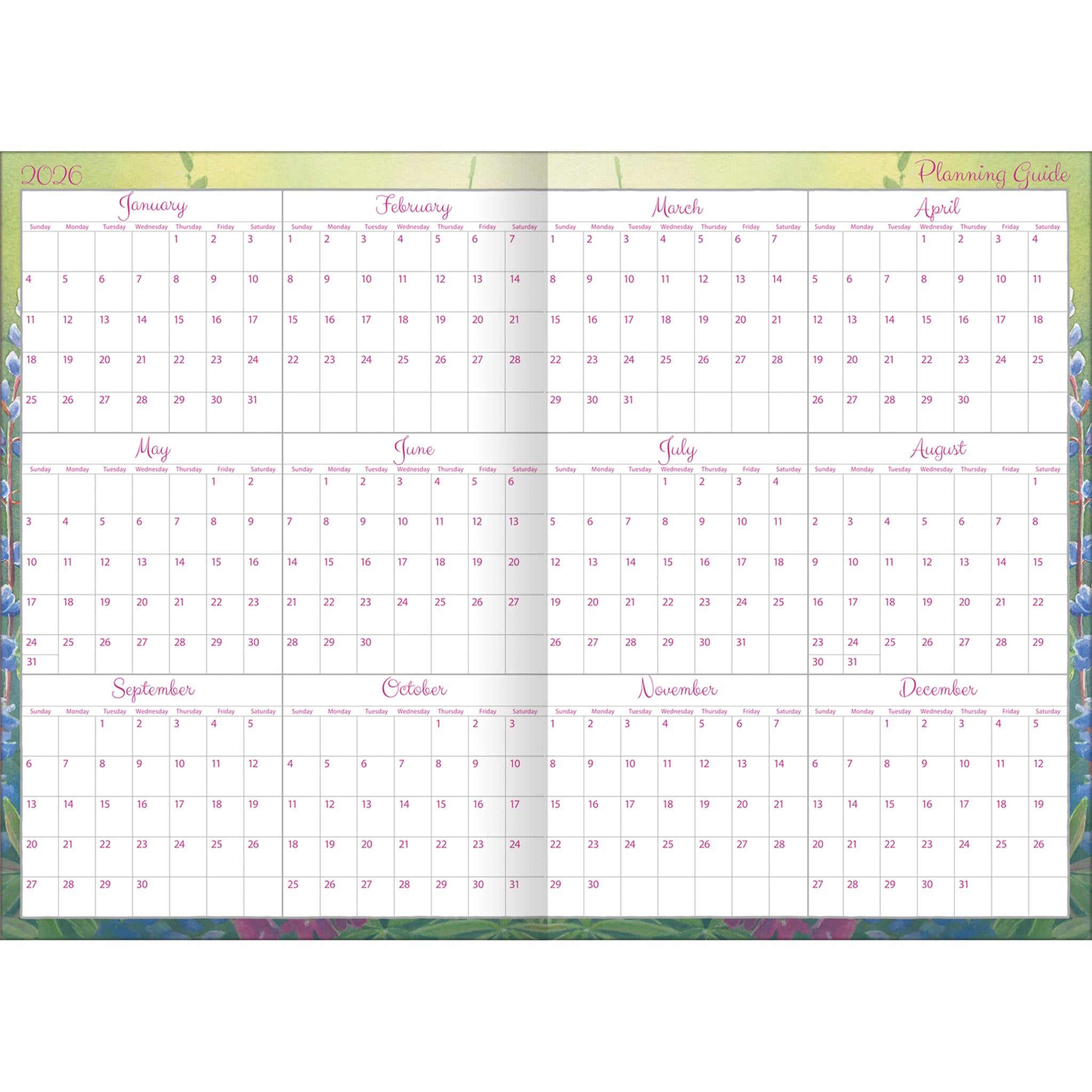 Agenda de poche mensuel Songbirds 2026