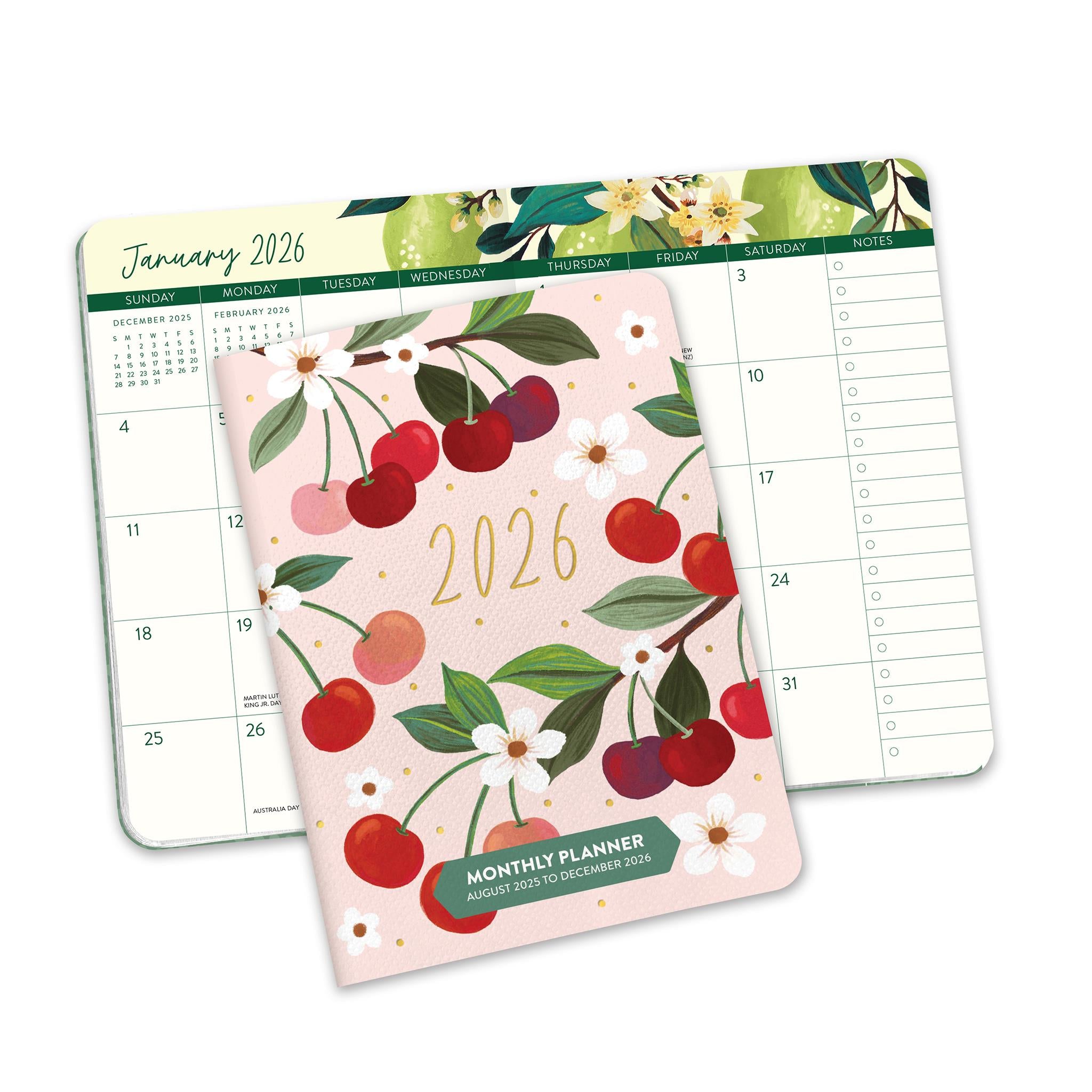 Fruit Flora 2025-2026 Monthly Pocket Planner Calendar - Online Only