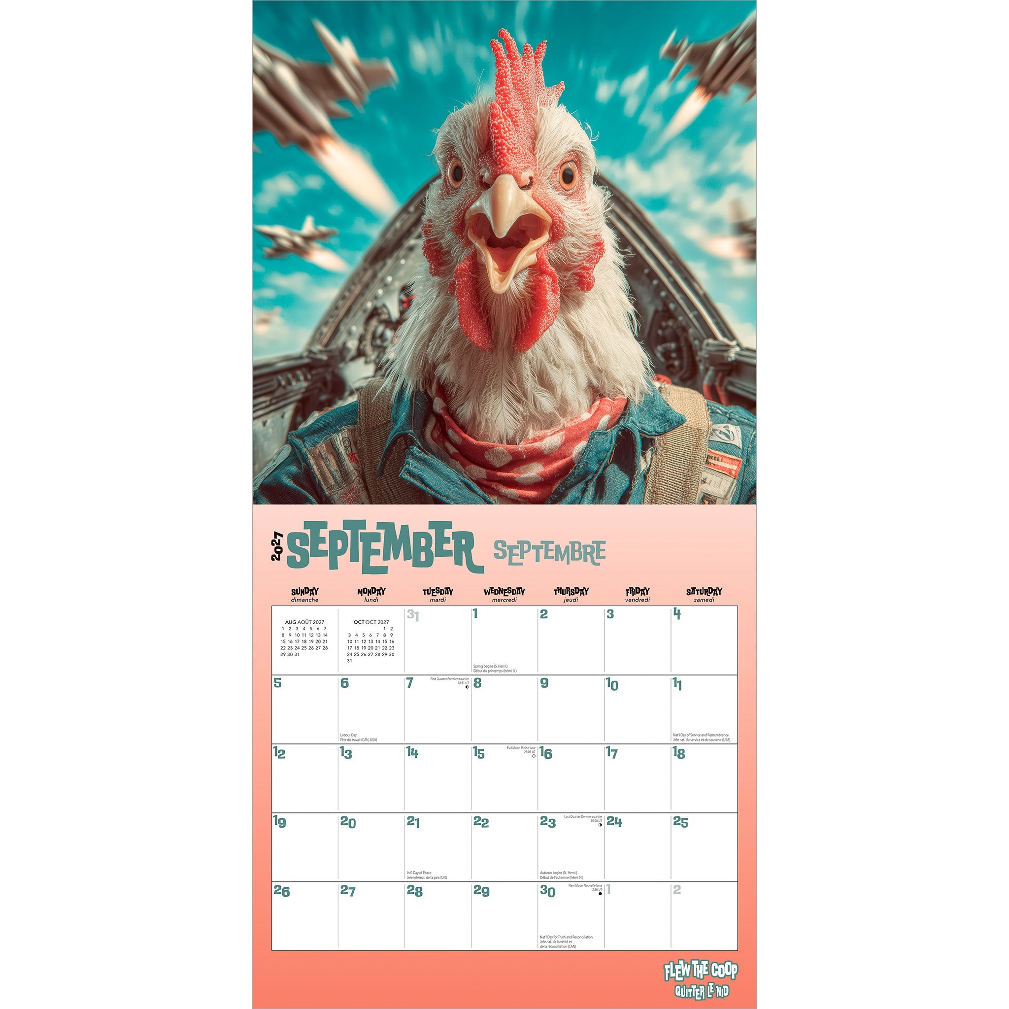 Flew the Coop / Quitter le nid 2027 Wall Calendar
