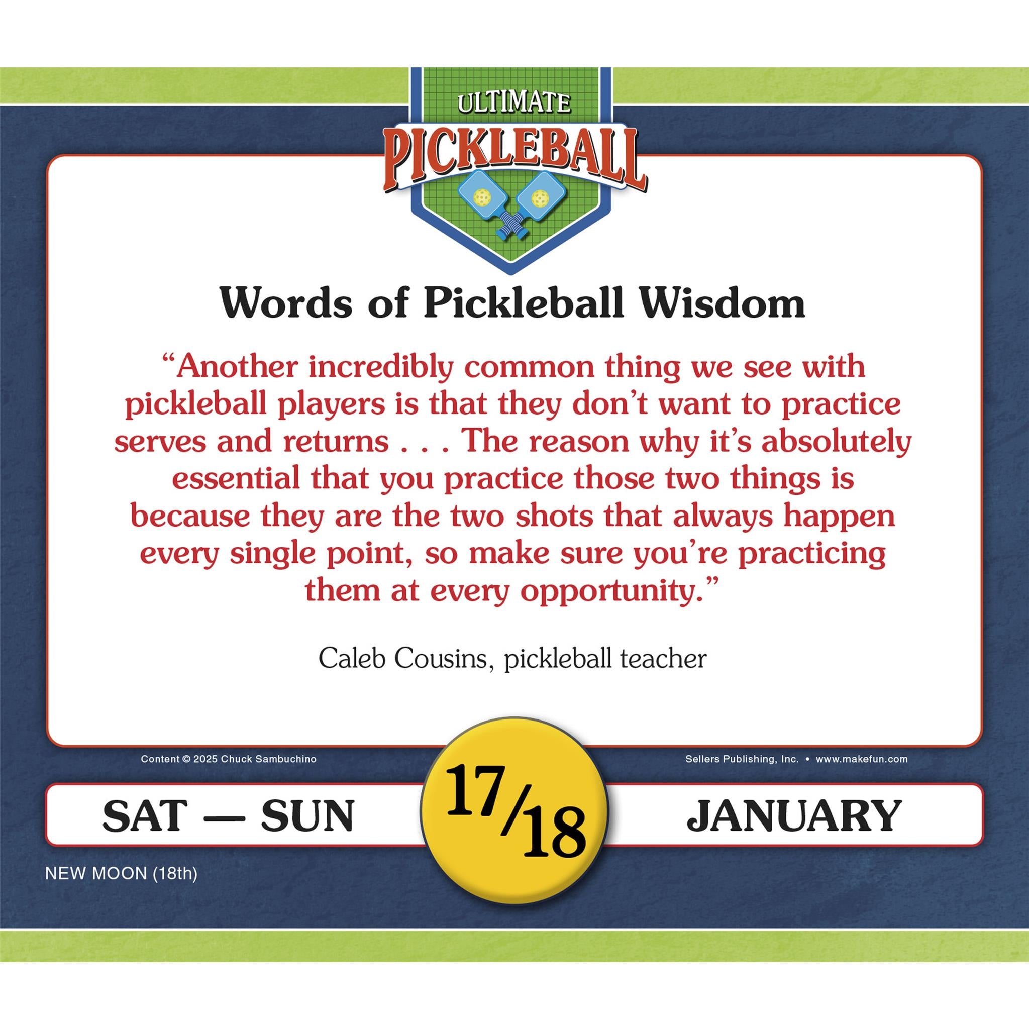 Calendrier Ultimate Pickleball 2026