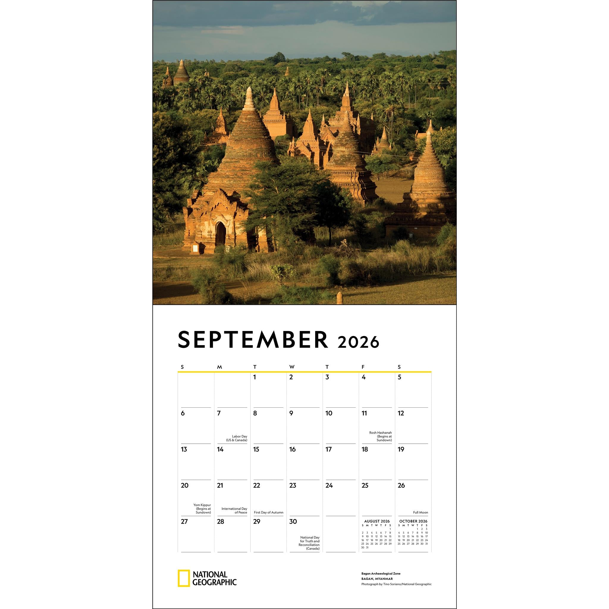 Calendrier mural National Geographic Voyages d'une vie 2026 - Disponible uniquement en ligne
