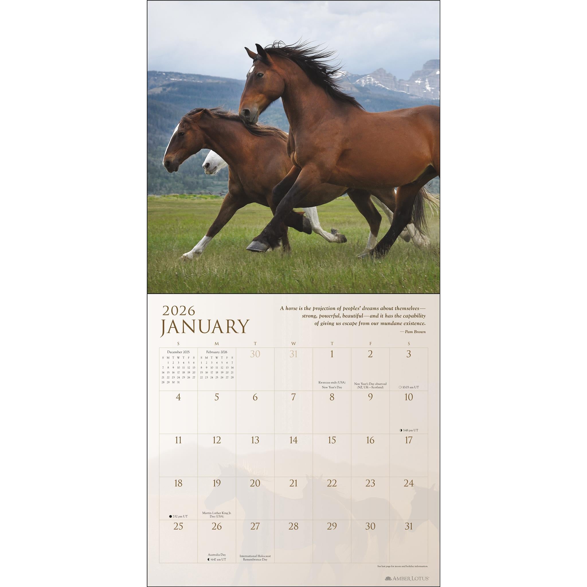Calendrier mural Spirit Horses 2026