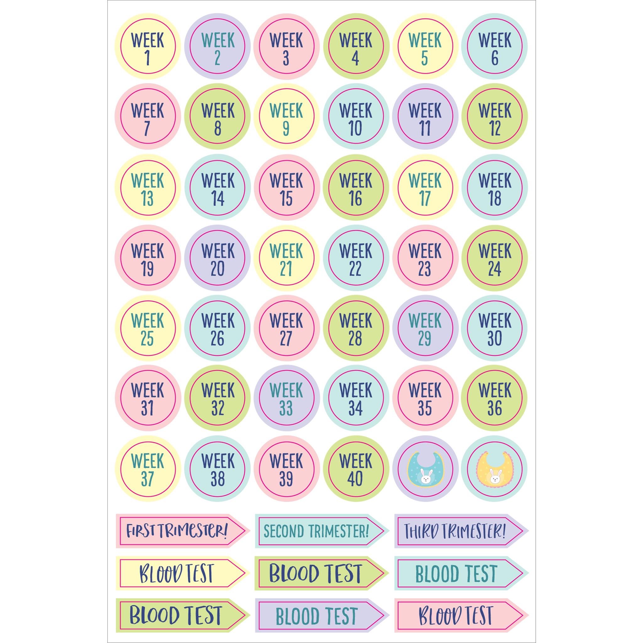 Autocollants pour agenda Grossesse et Première année de bébé