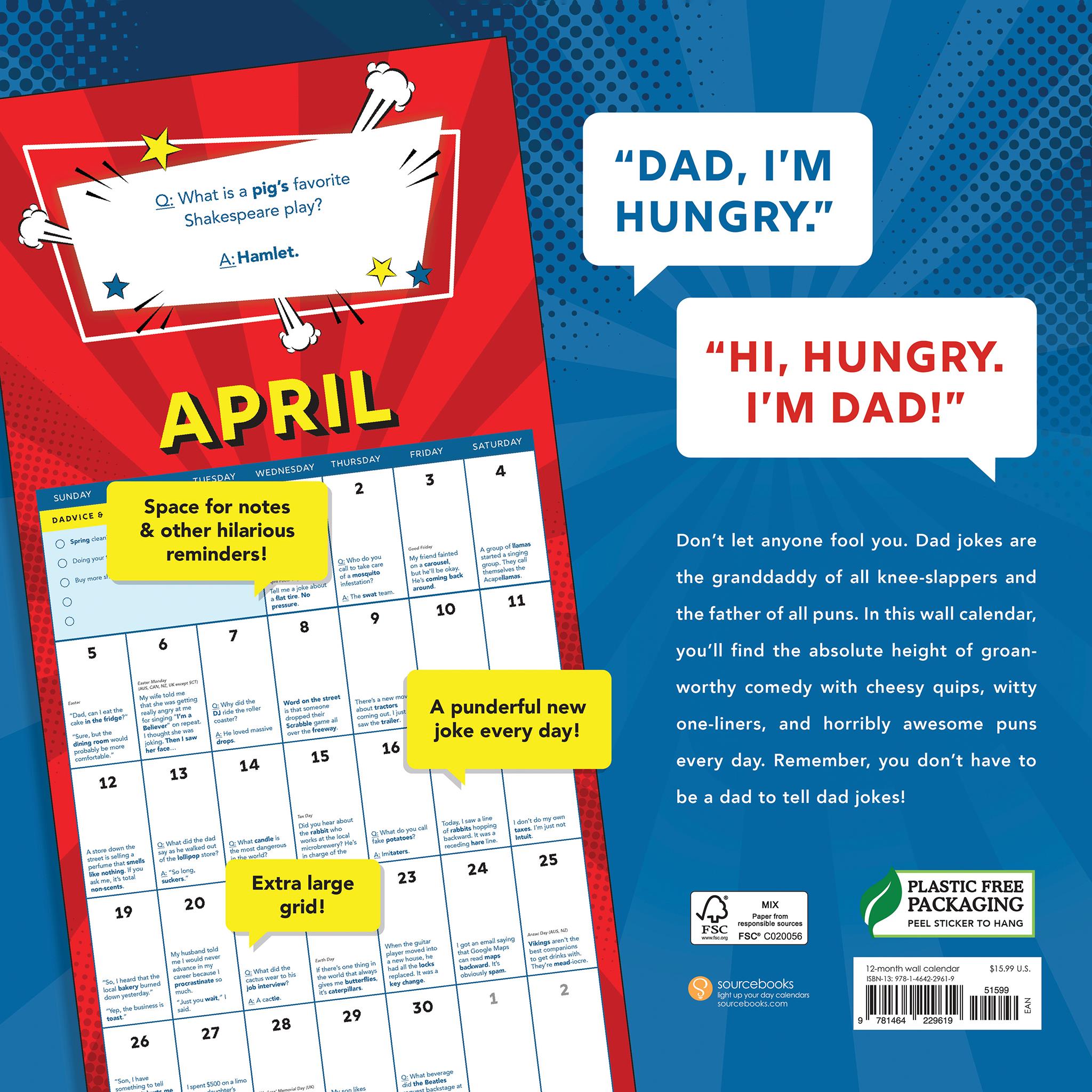 Calendrier mural Blagues de papa 2026 - Disponible uniquement en ligne