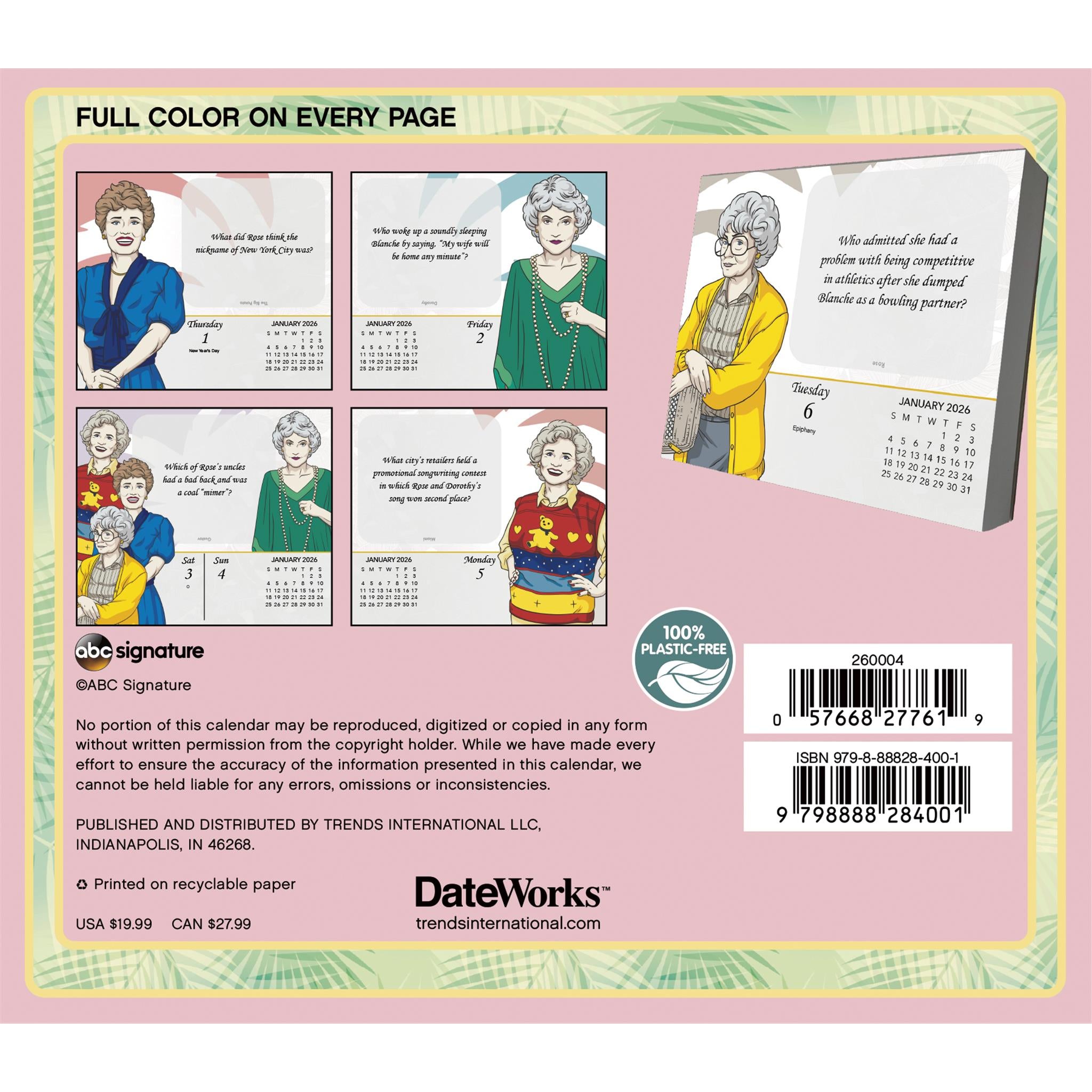 Calendrier Golden Girls 2026