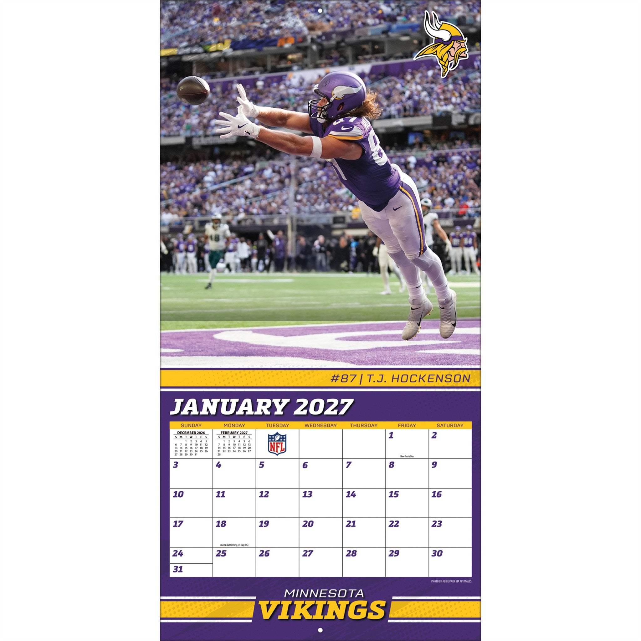 NFL Minnesota Vikings 2027 Wall Calendar