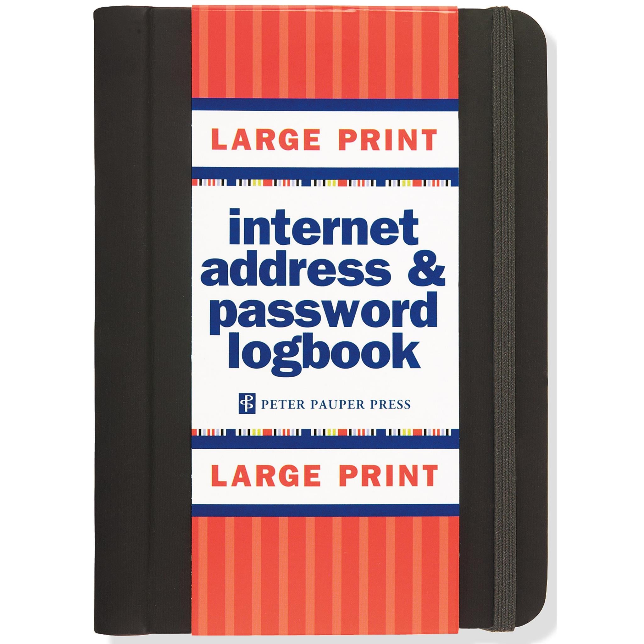 Internet Log Book Large Print Black - Online Only