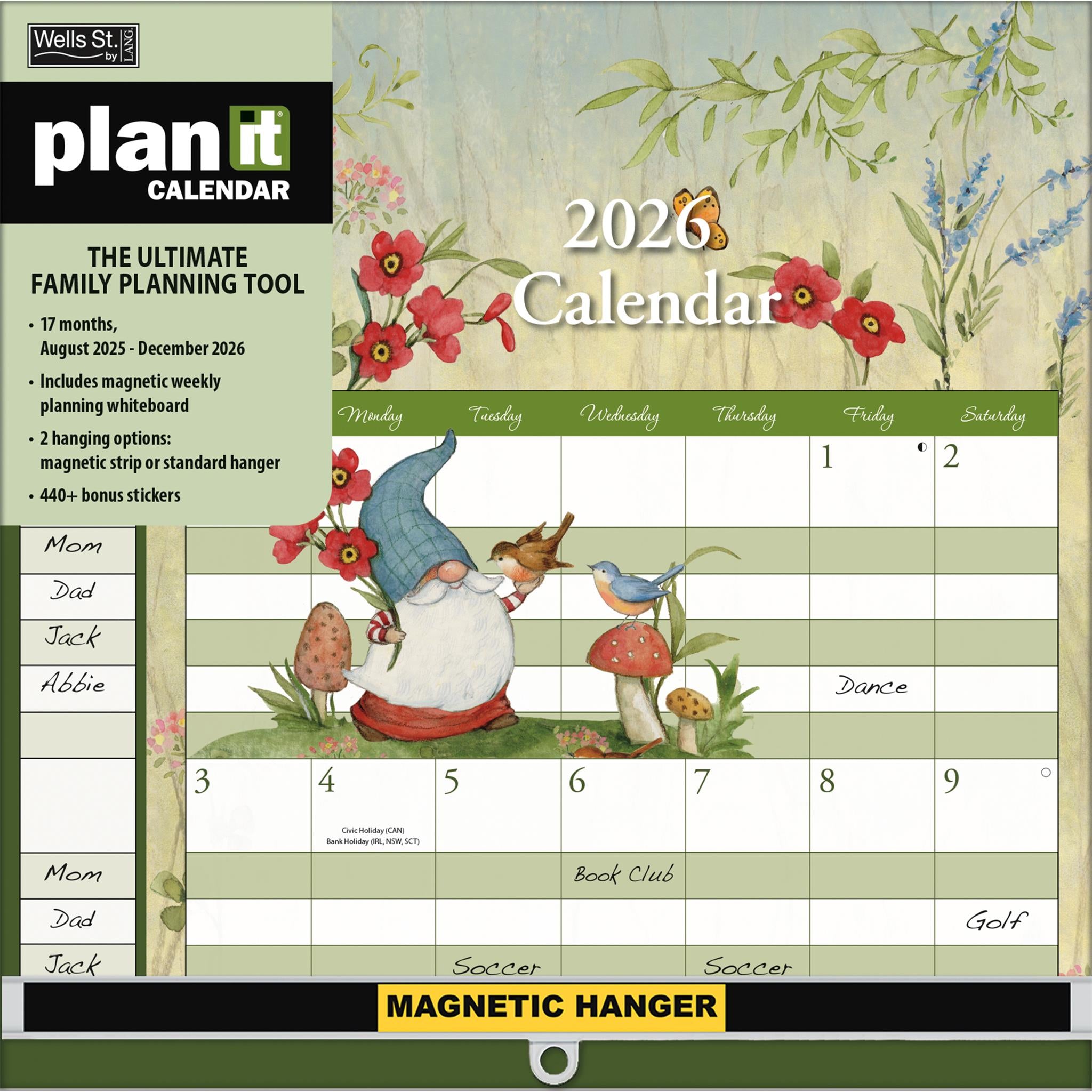 Calendrier mural Gnomes Plan It Plus 2025-2026