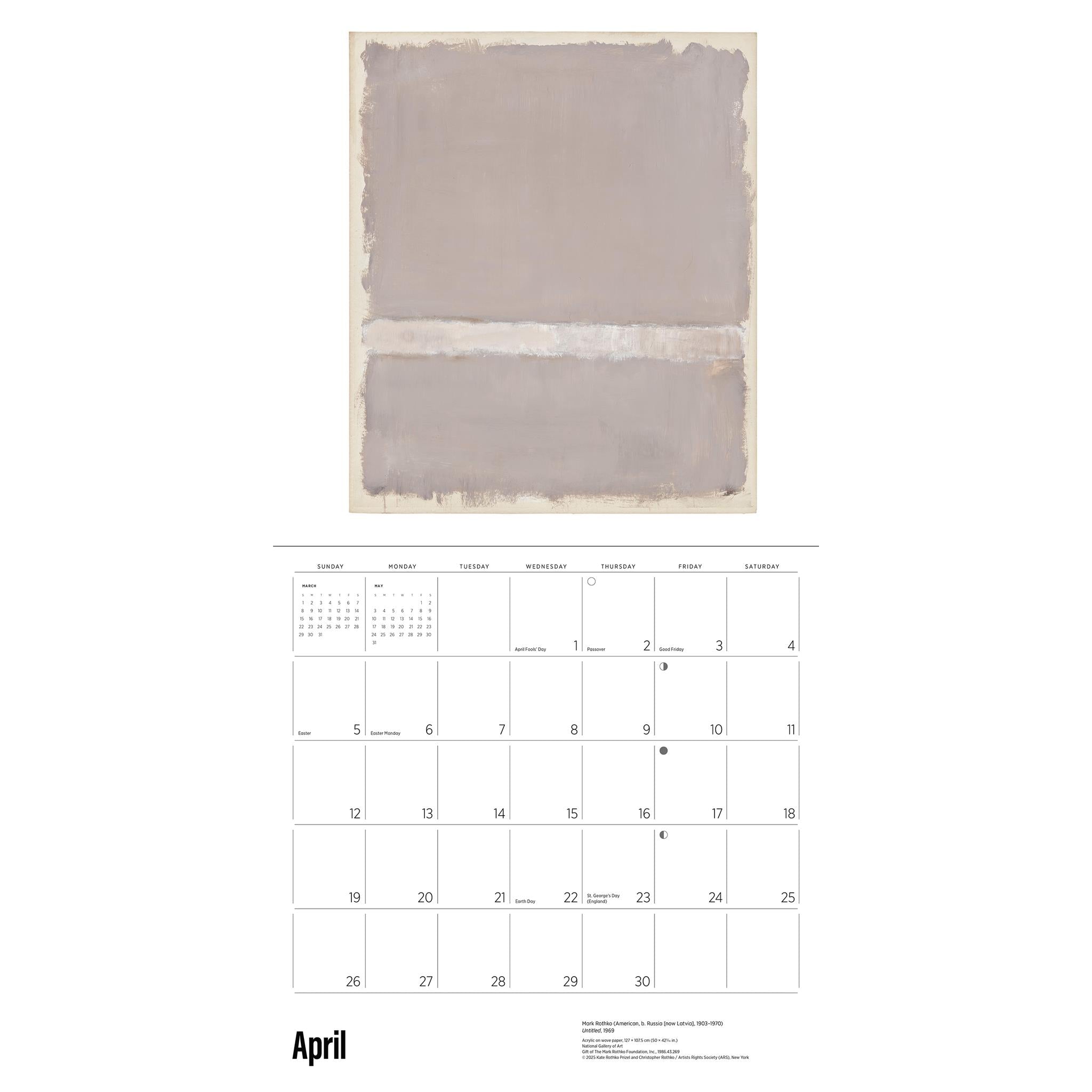 Rothko 2026 Wall Calendar