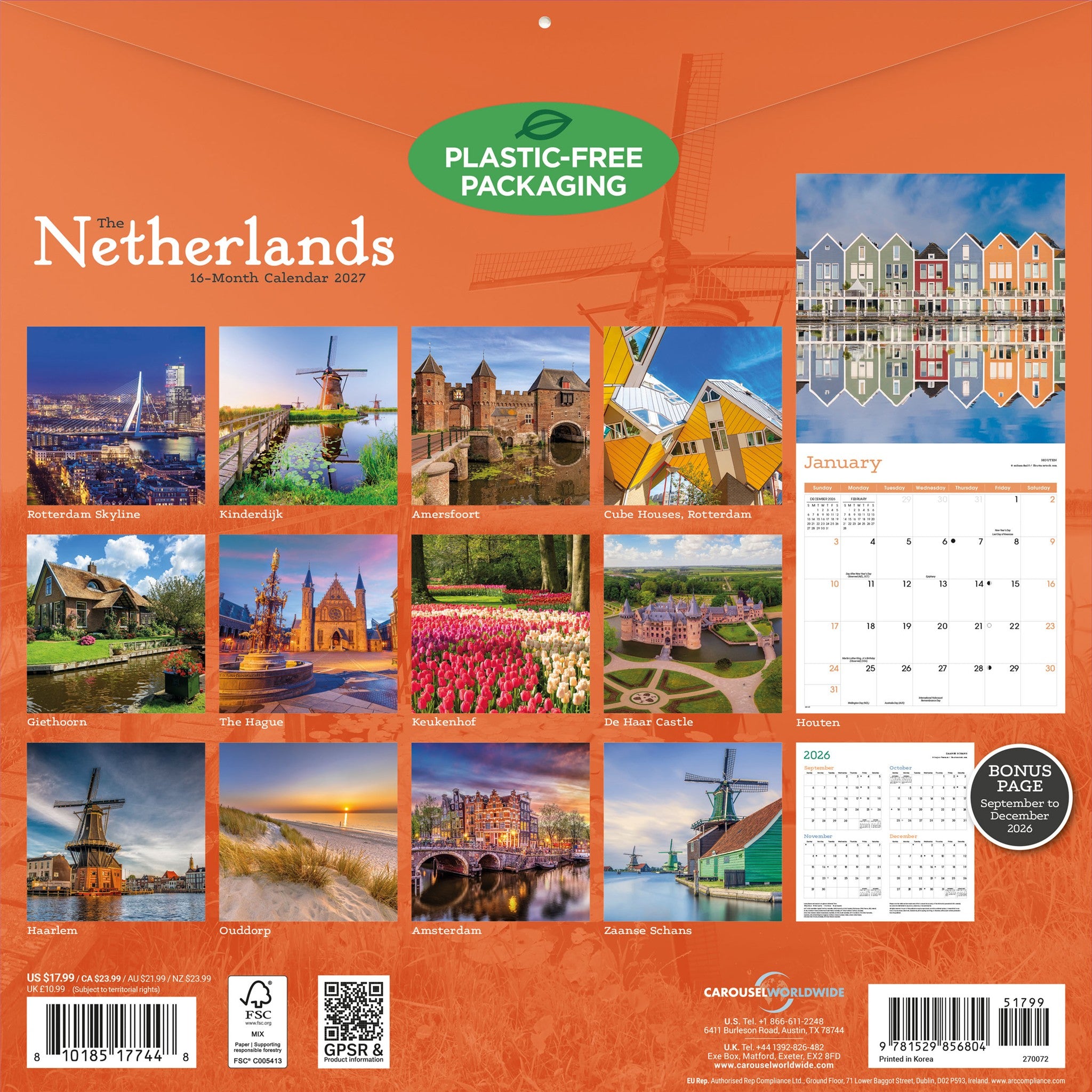 Netherlands 2027 Wall Calendar