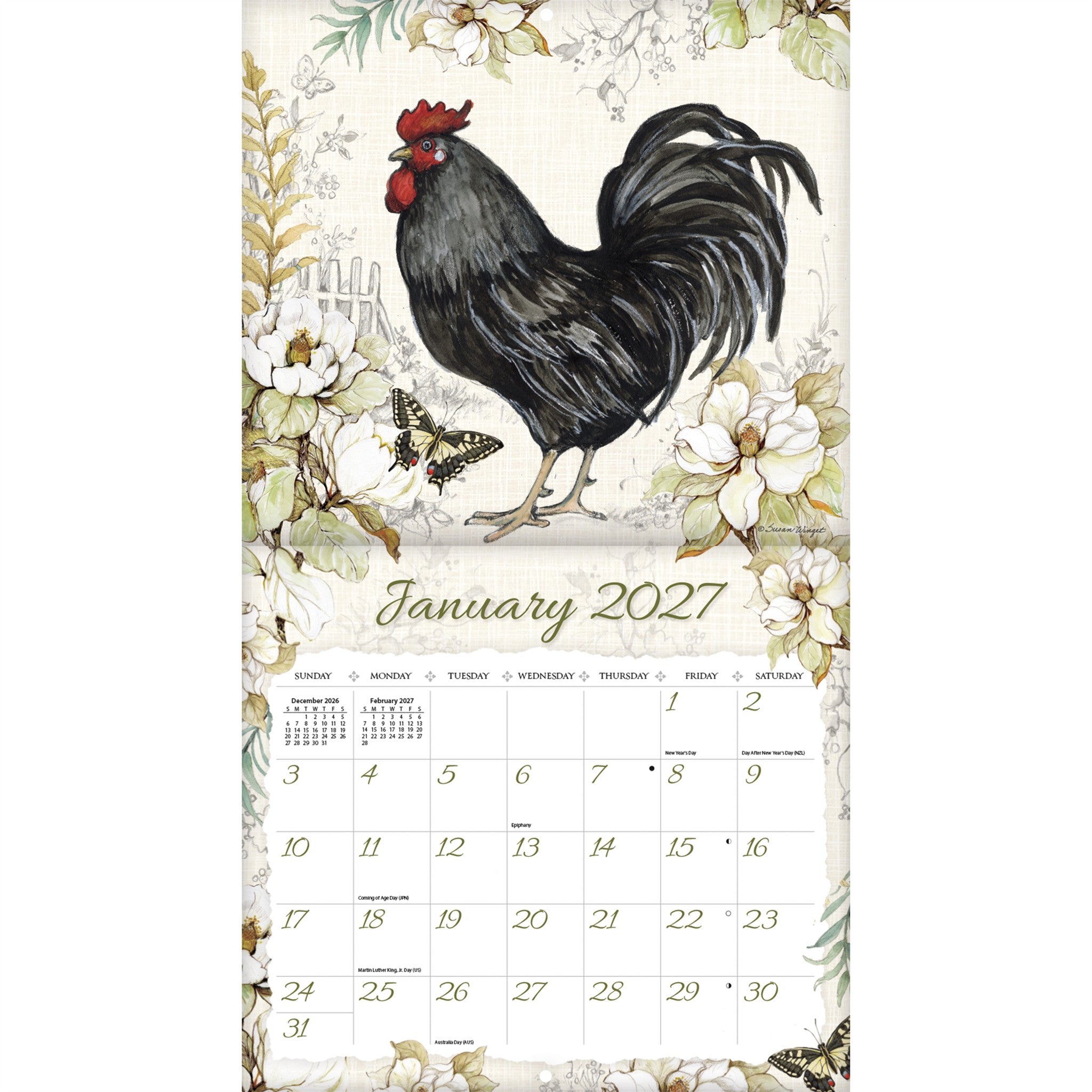 Proud Rooster Special Edition with Print 2027 Wall Calendar