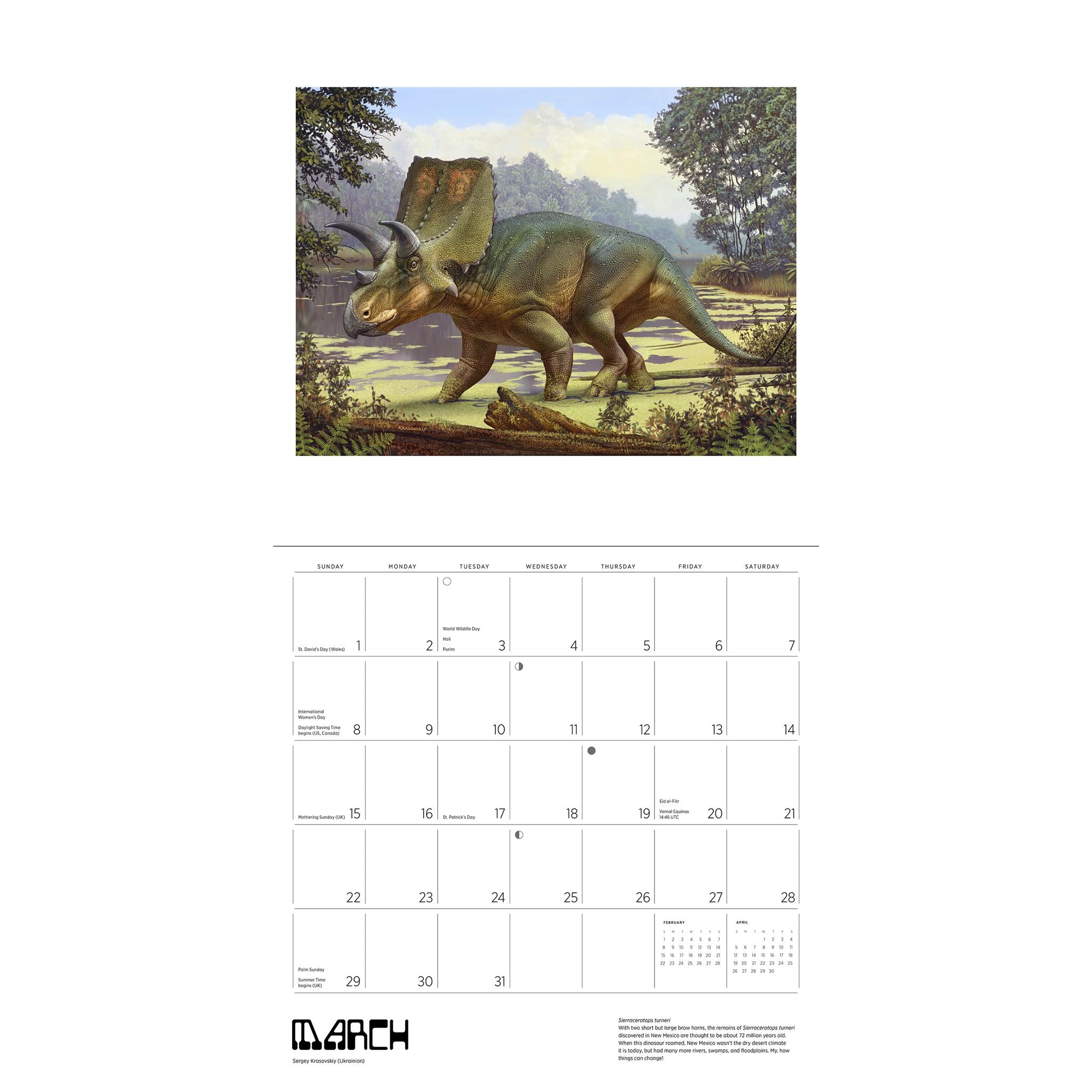 Dinosaurs 2026 Wall Calendar