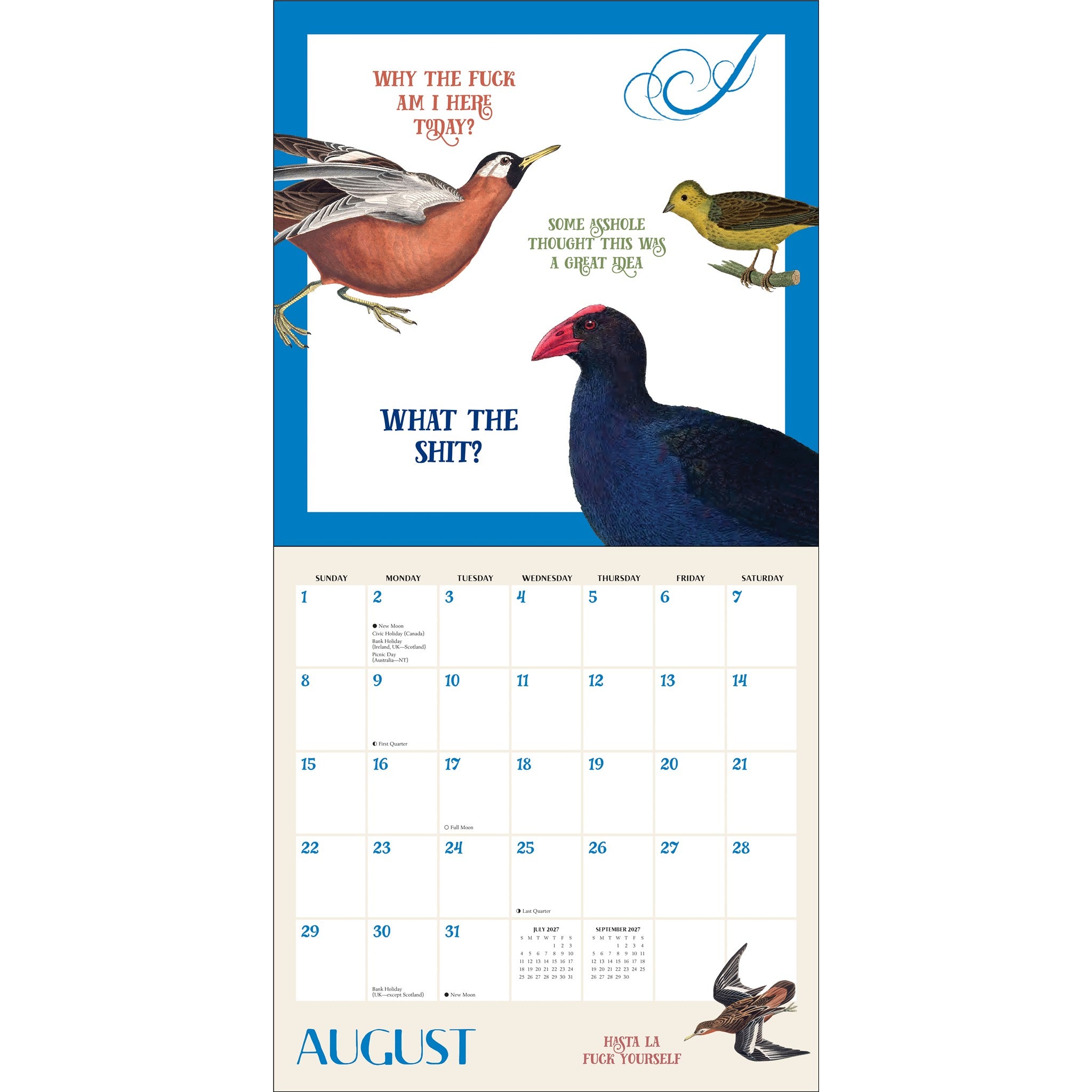 Calendrier mural Effin' Birds 2027