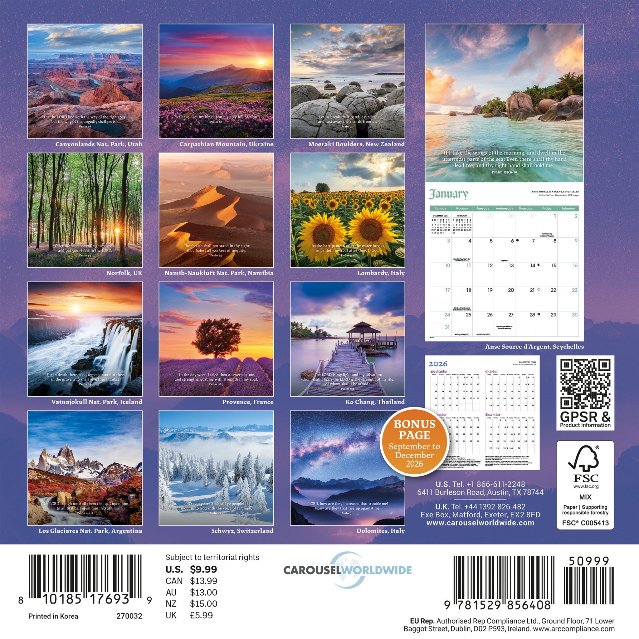 Mini calendrier Psaumes 2027