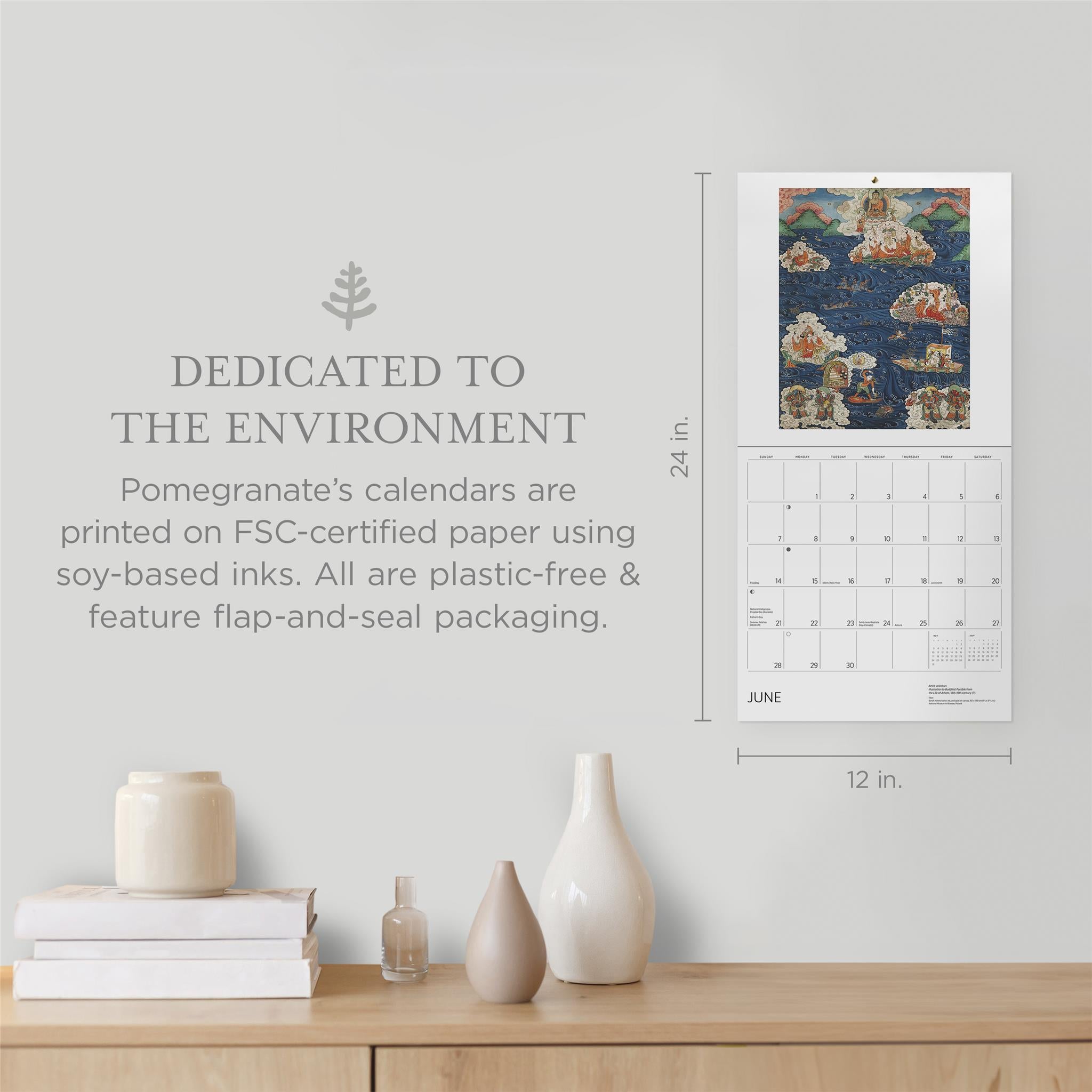 Enlightenment Buddhist Paintings 2026 Wall Calendar - Online Only