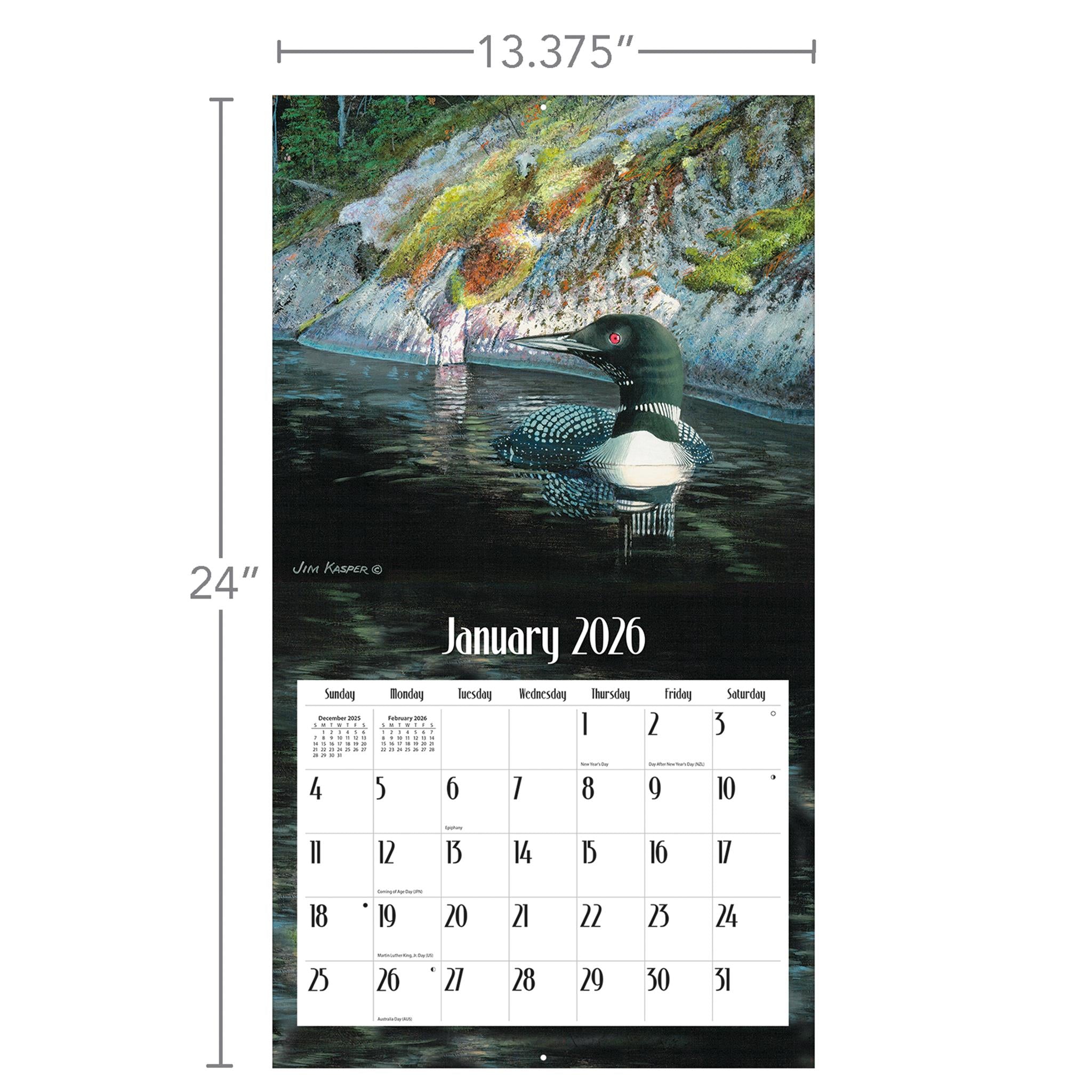 Loons On The Lake 2026 Wall Calendar