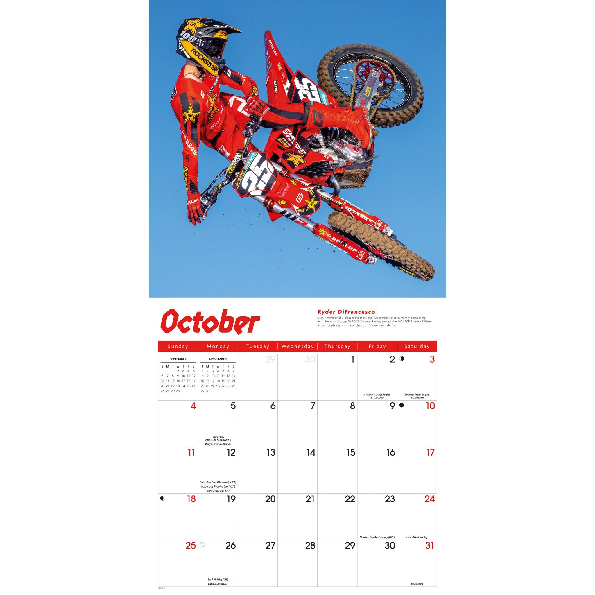 Calendrier mural Motocross 2026