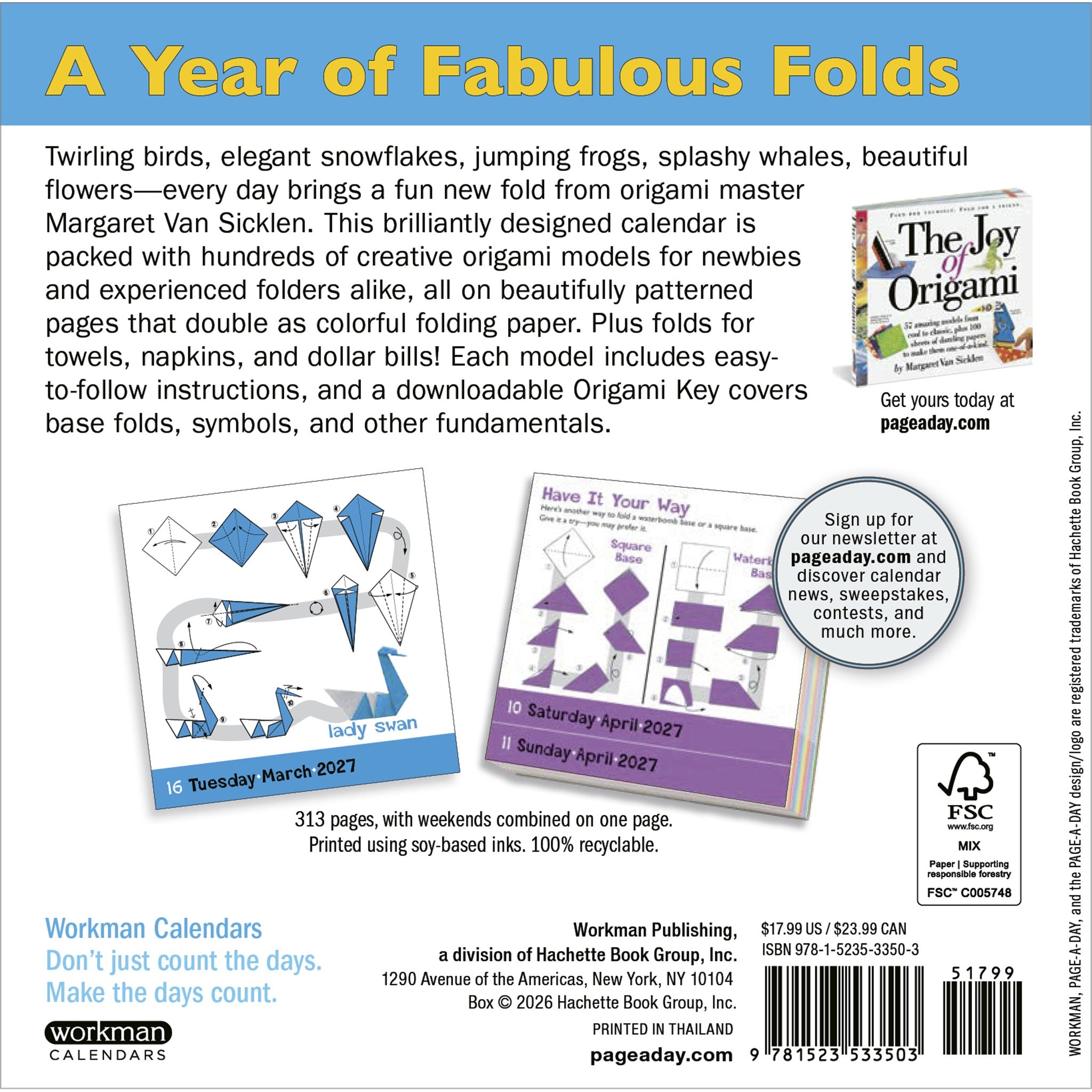 Origami 2027 Box Calendar