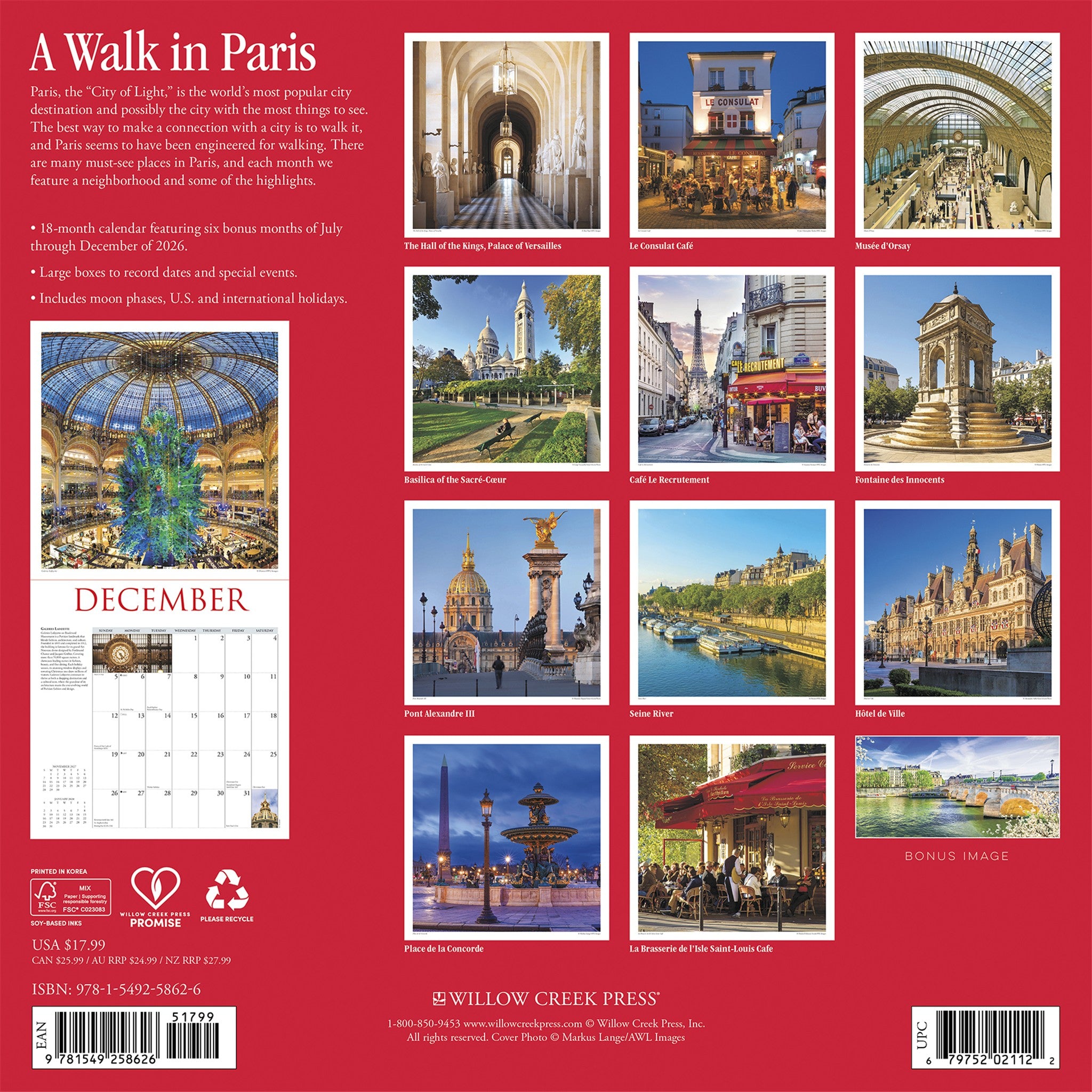 A Walk in Paris 2027 Wall Calendar - Online Only