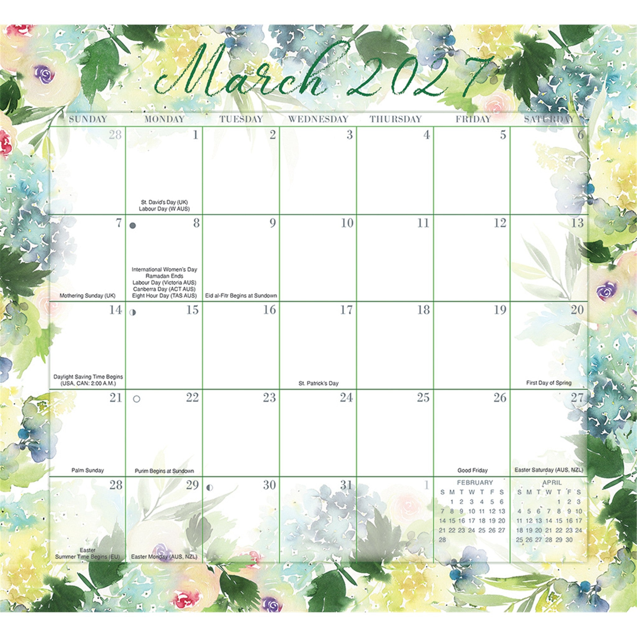 Floral Jumbo Magic Grip Exclusive 2026-2027 Wall Calendar