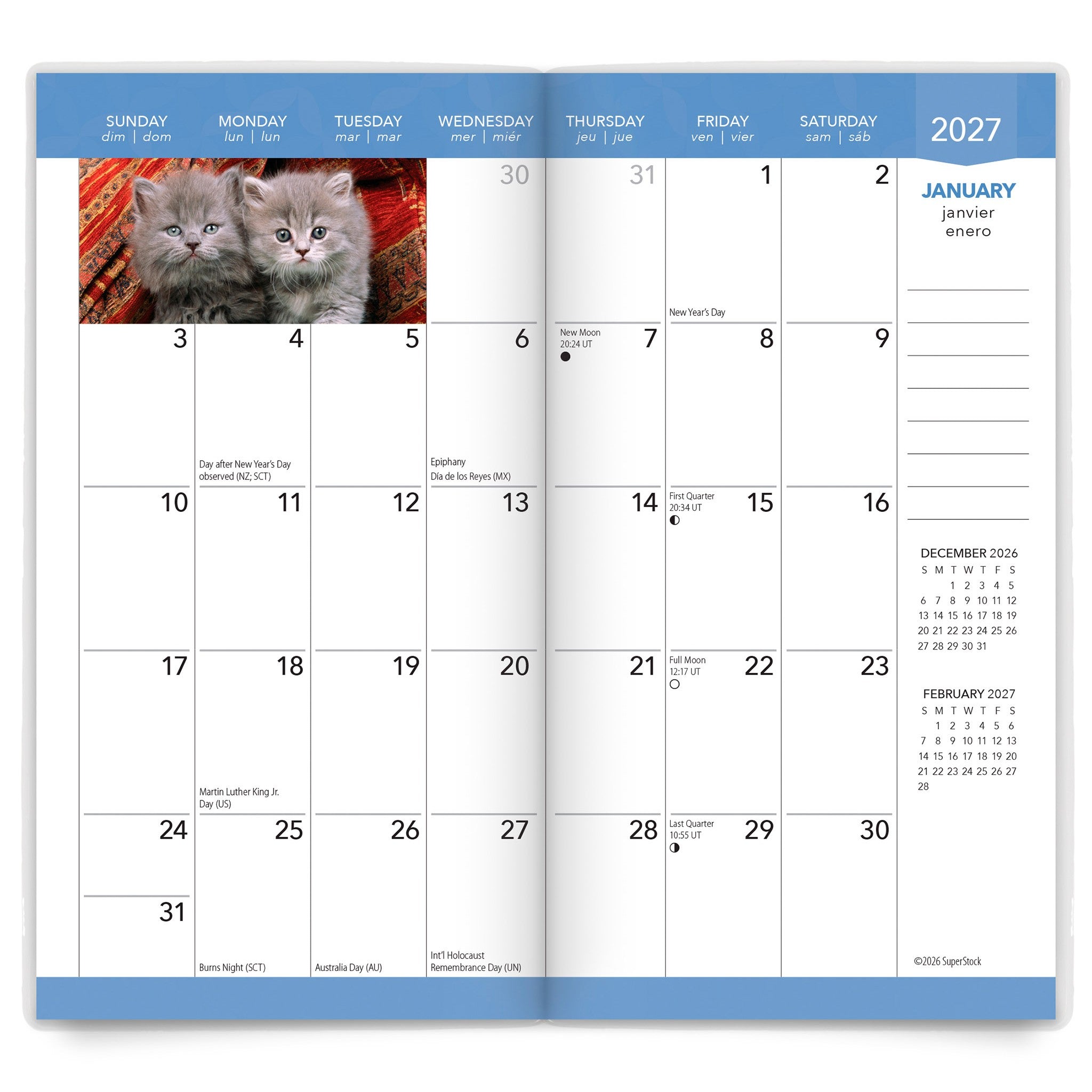 Kitten Cuddles 2027-2028 2-Year Pocket Planner