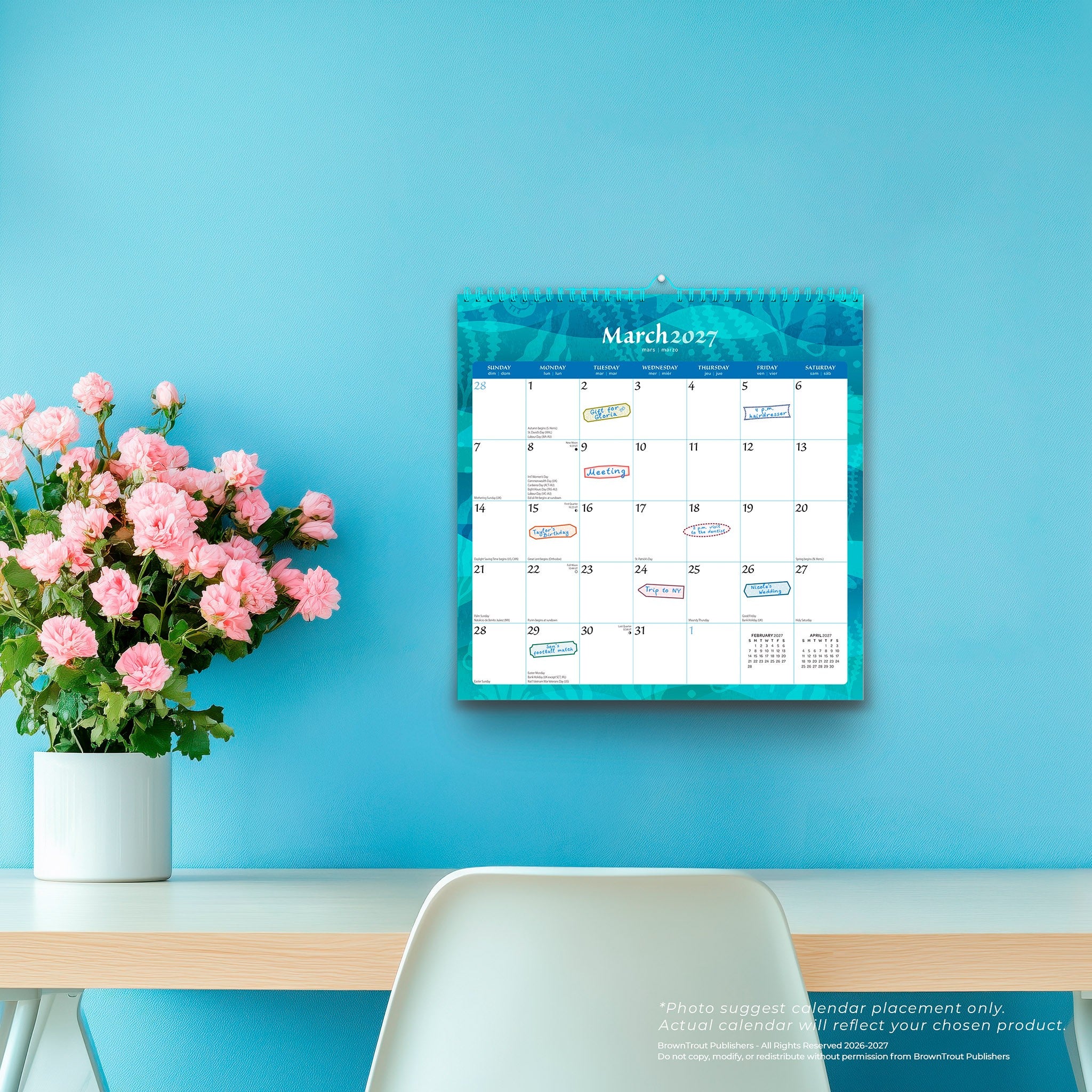 Seaside Currents 2027 Wall Calendar