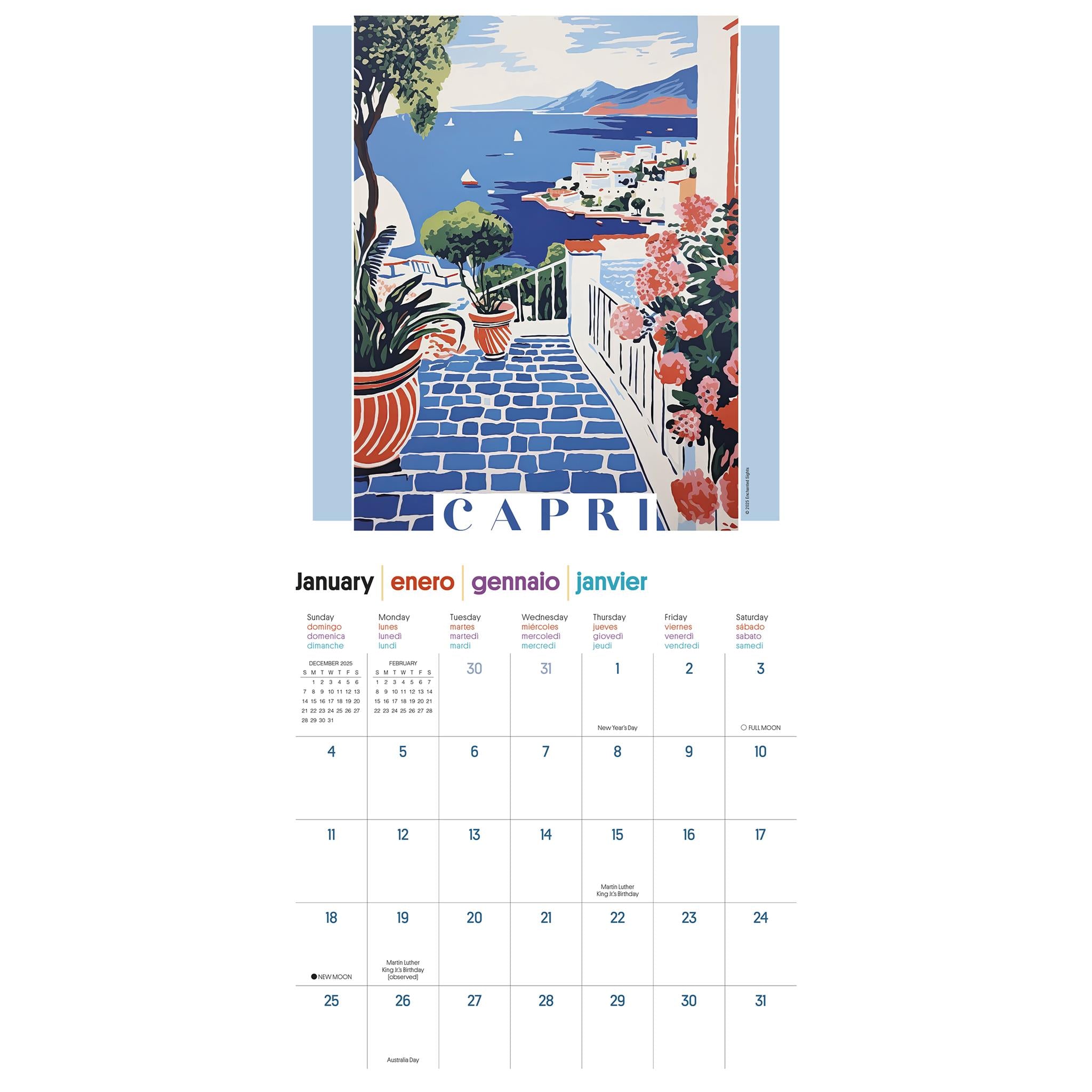 Calendrier mural Art of Travel 2026 - Disponible uniquement en ligne