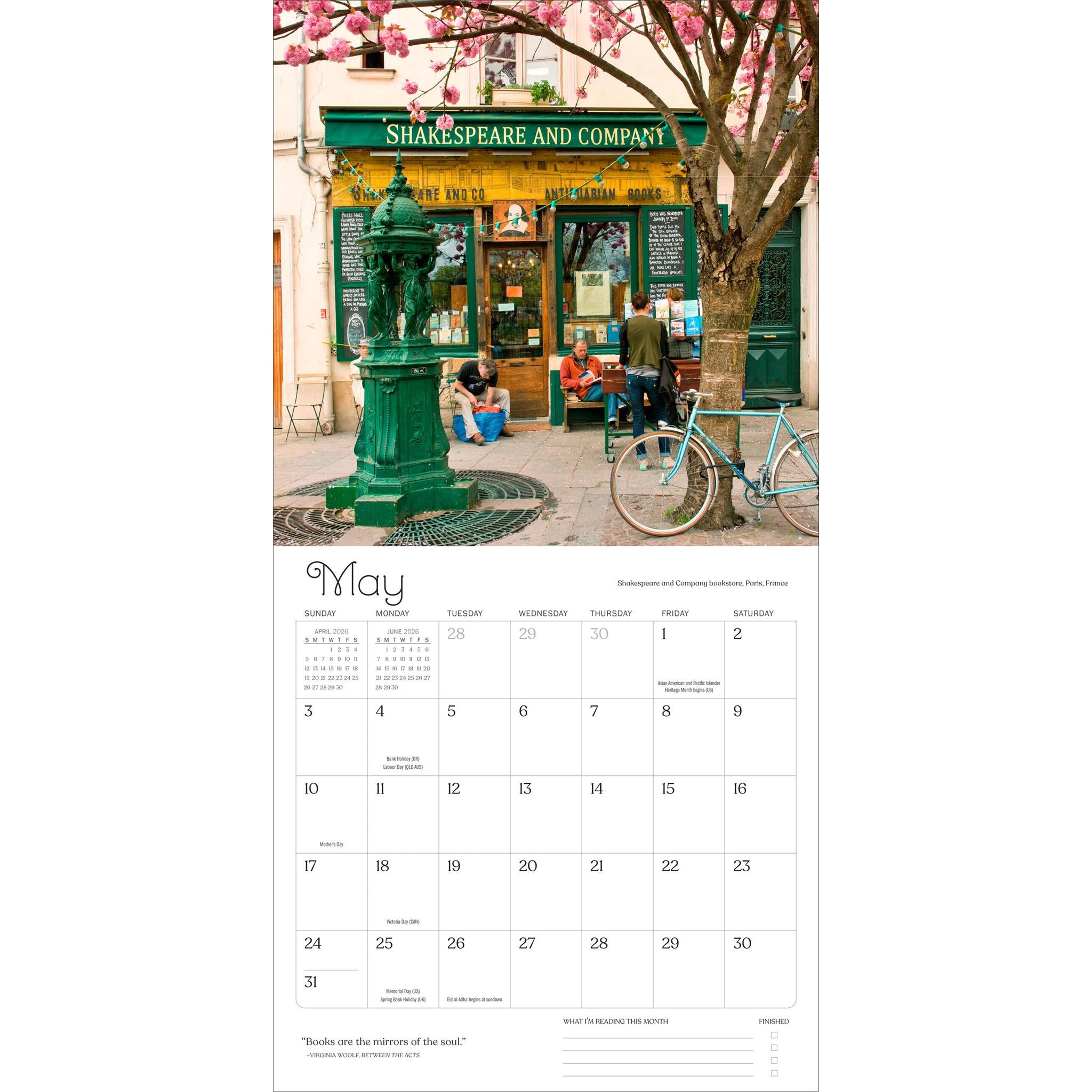 Calendrier mural 2026 pour les amoureux des livres - Disponible uniquement en ligne