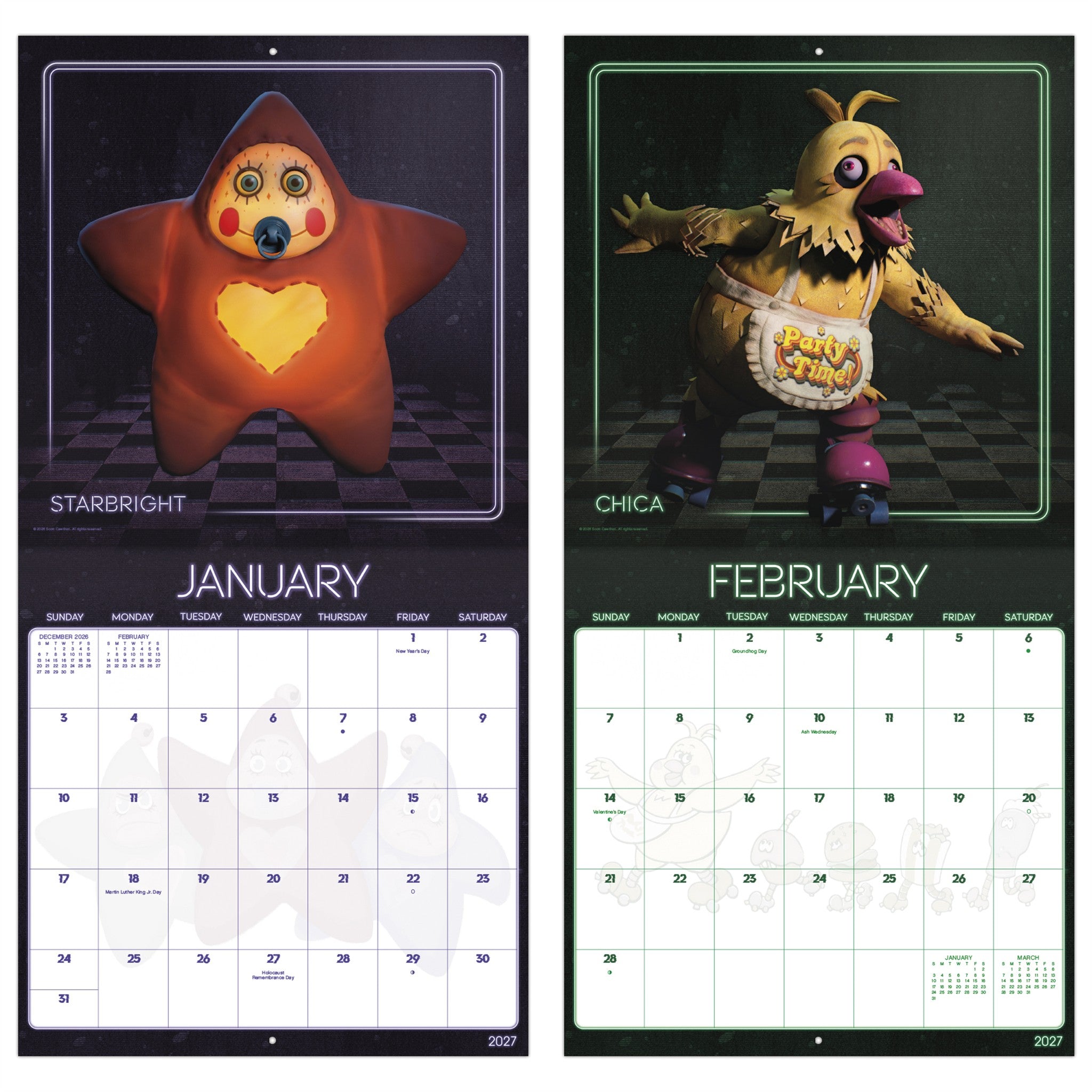 Five Nights at Freddy's Secret of the Mimic 2027 Wall Calendar