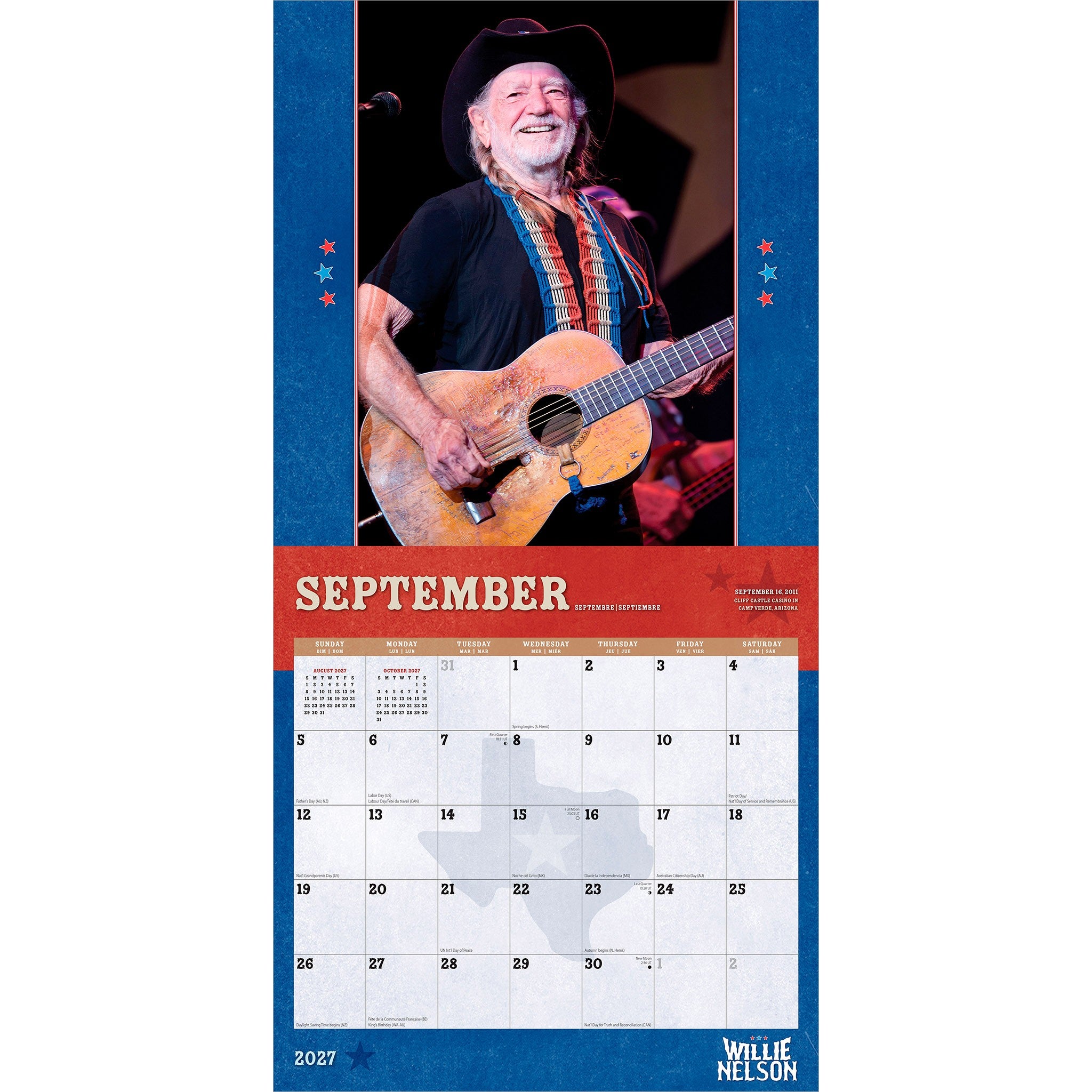 Willie Nelson 2027 Wall Calendar - Online Only