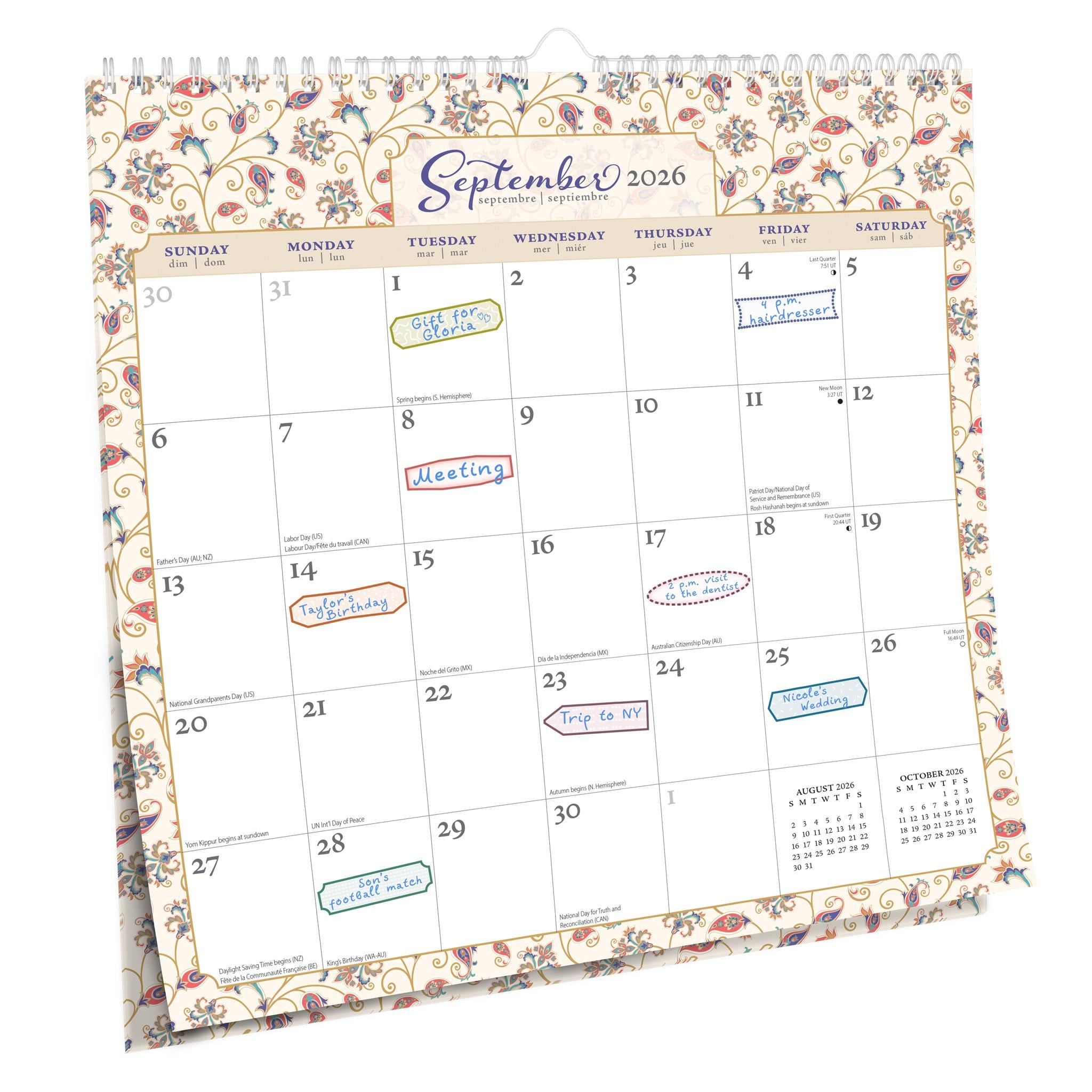 Calendrier mural Délices de Toscane 2026 - Disponible uniquement en ligne