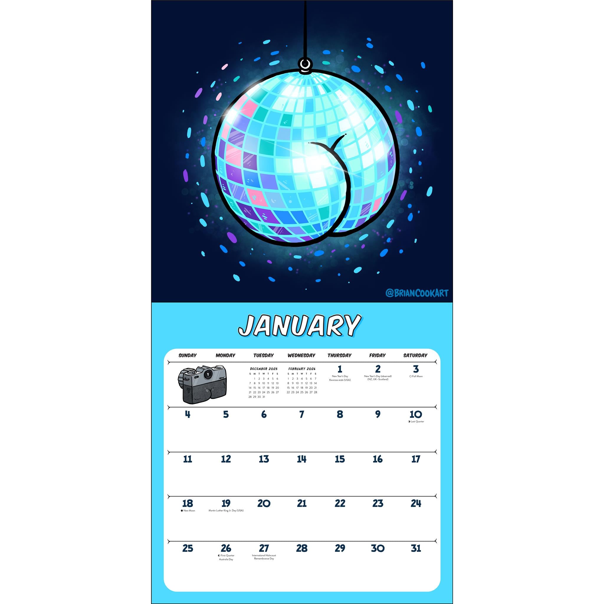 Butts On Things 2026 Wall Calendar