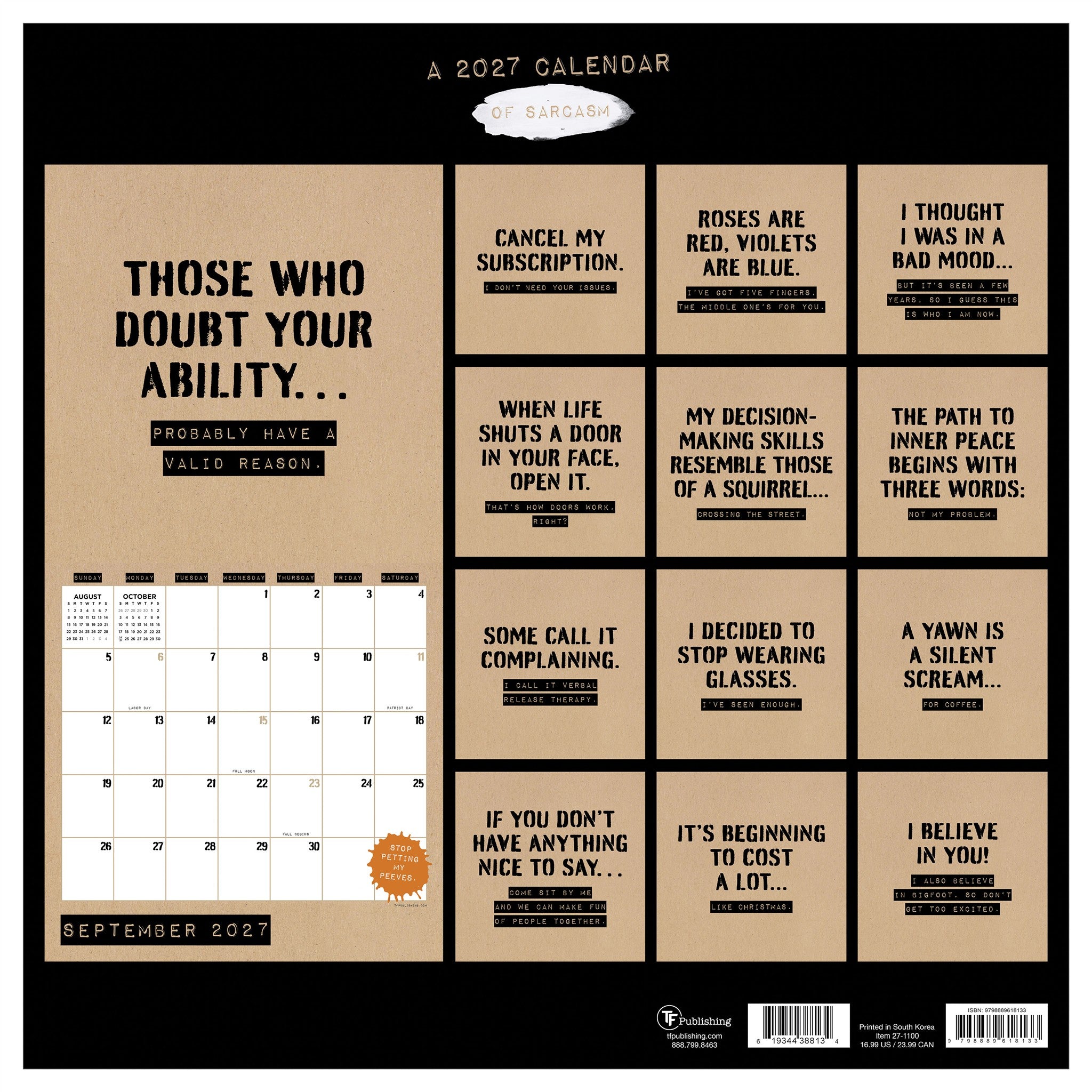Anti-Affirmations 2027 Wall Calendar - Online Only