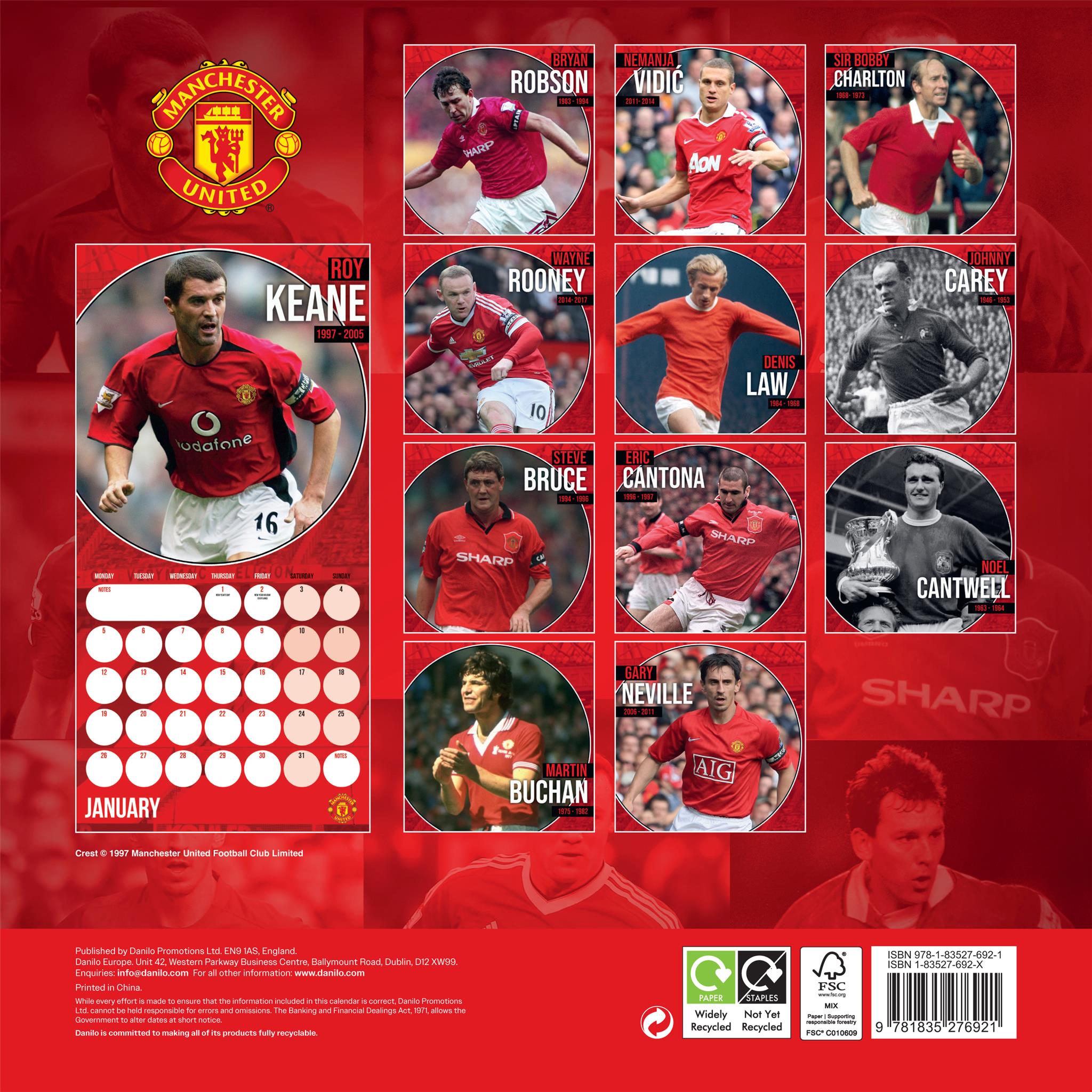 Calendrier mural Manchester United 2026