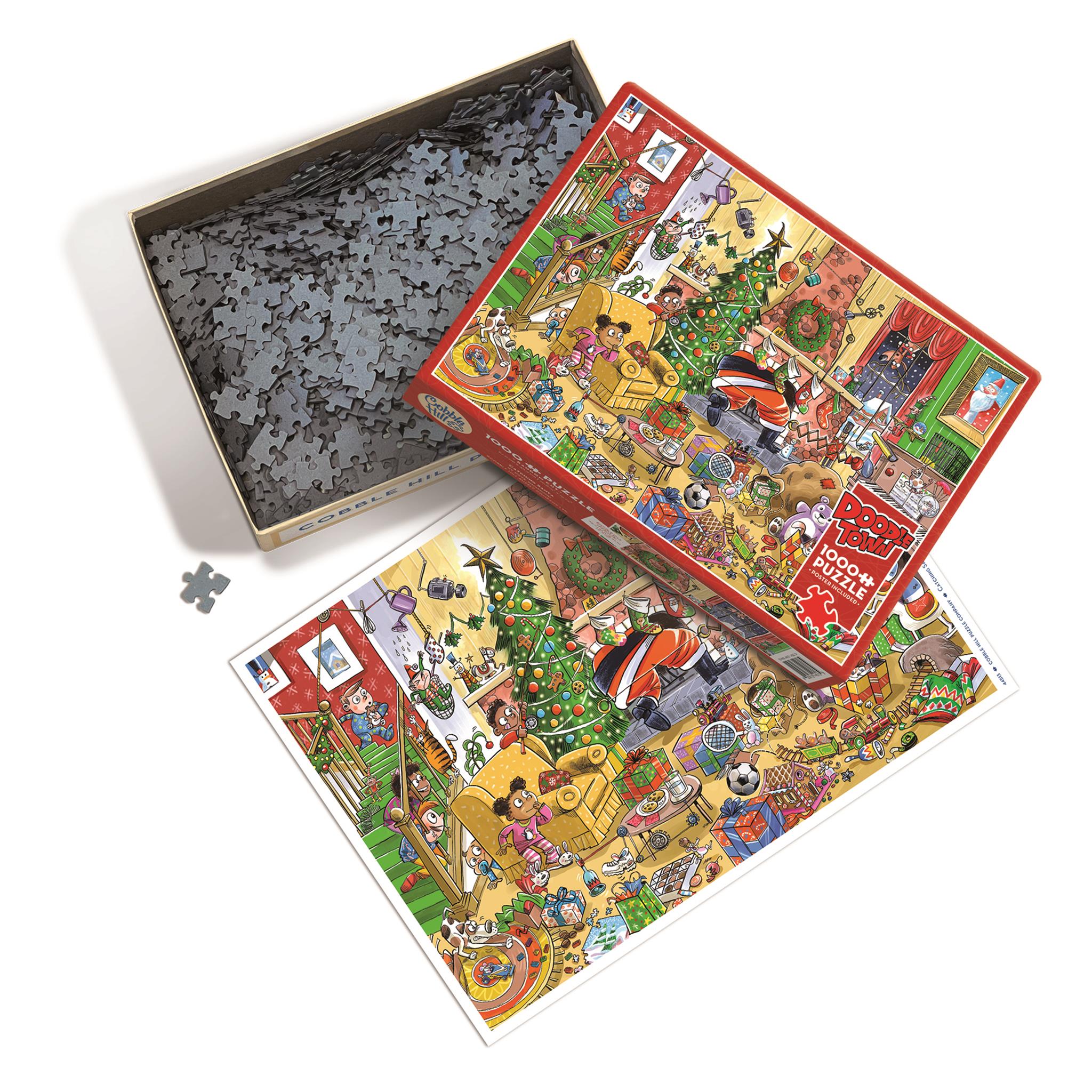 Puzzle de 1000 pièces Doodletown : Attraper le Père Noël