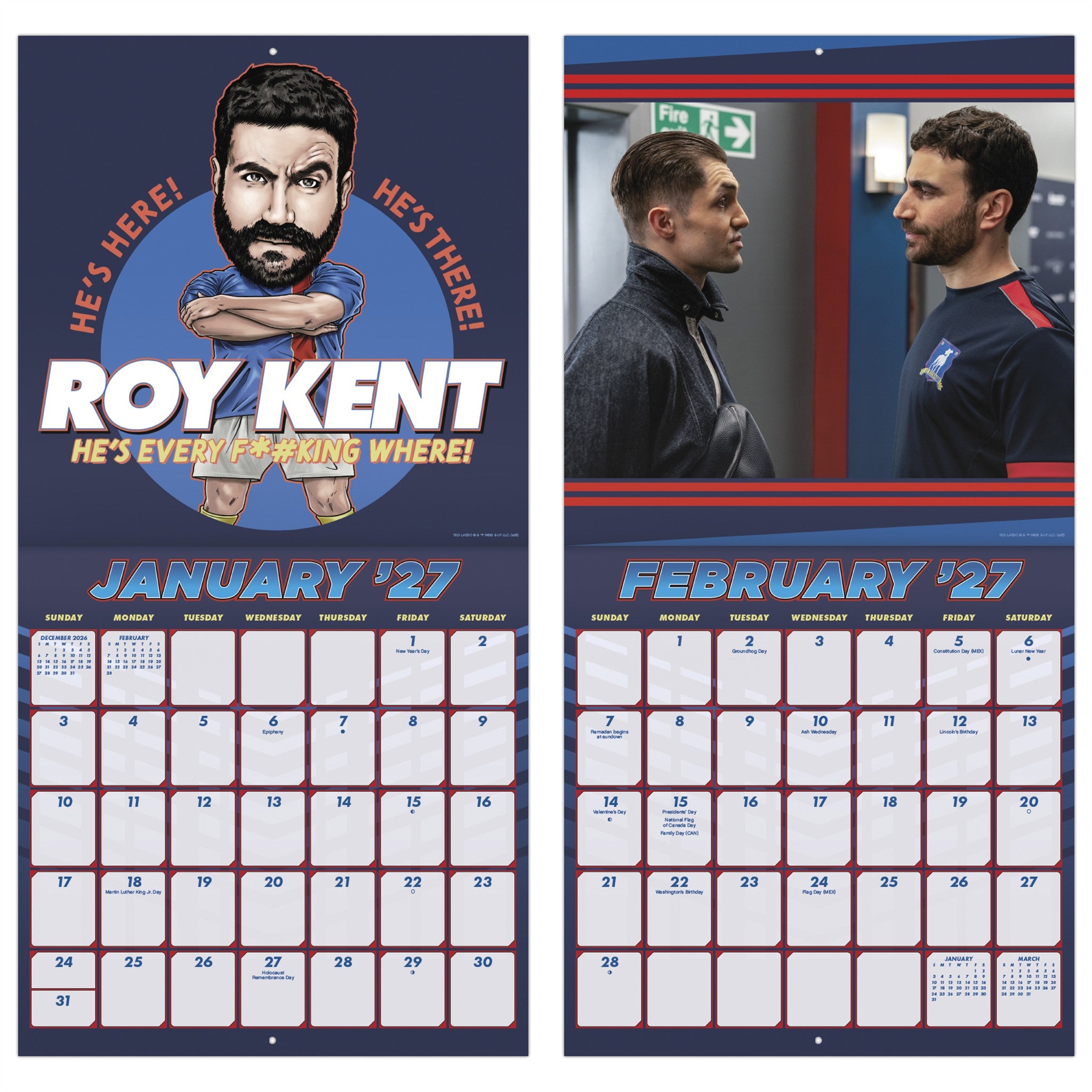 Calendrier mural Ted Lasso 2027