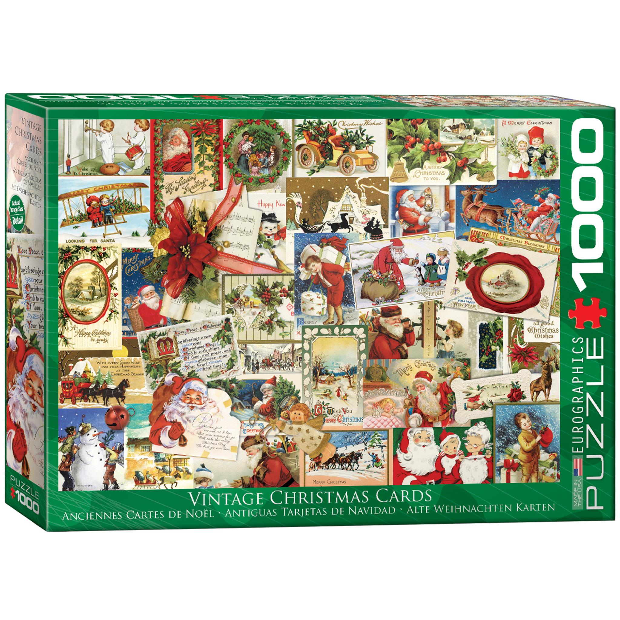 Puzzle de 1000 pièces représentant des cartes de Noël vintage