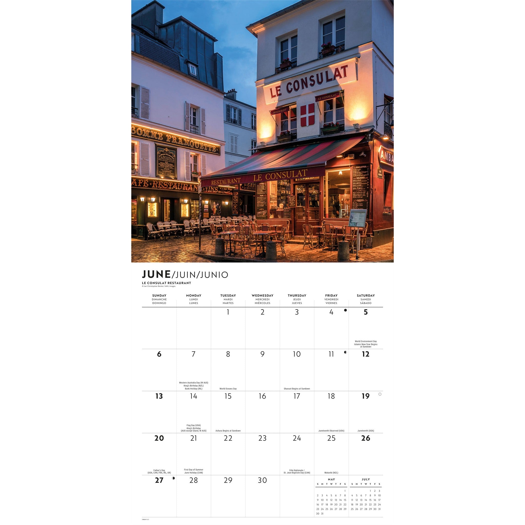 Calendrier mural Le style de vie parisien 2027