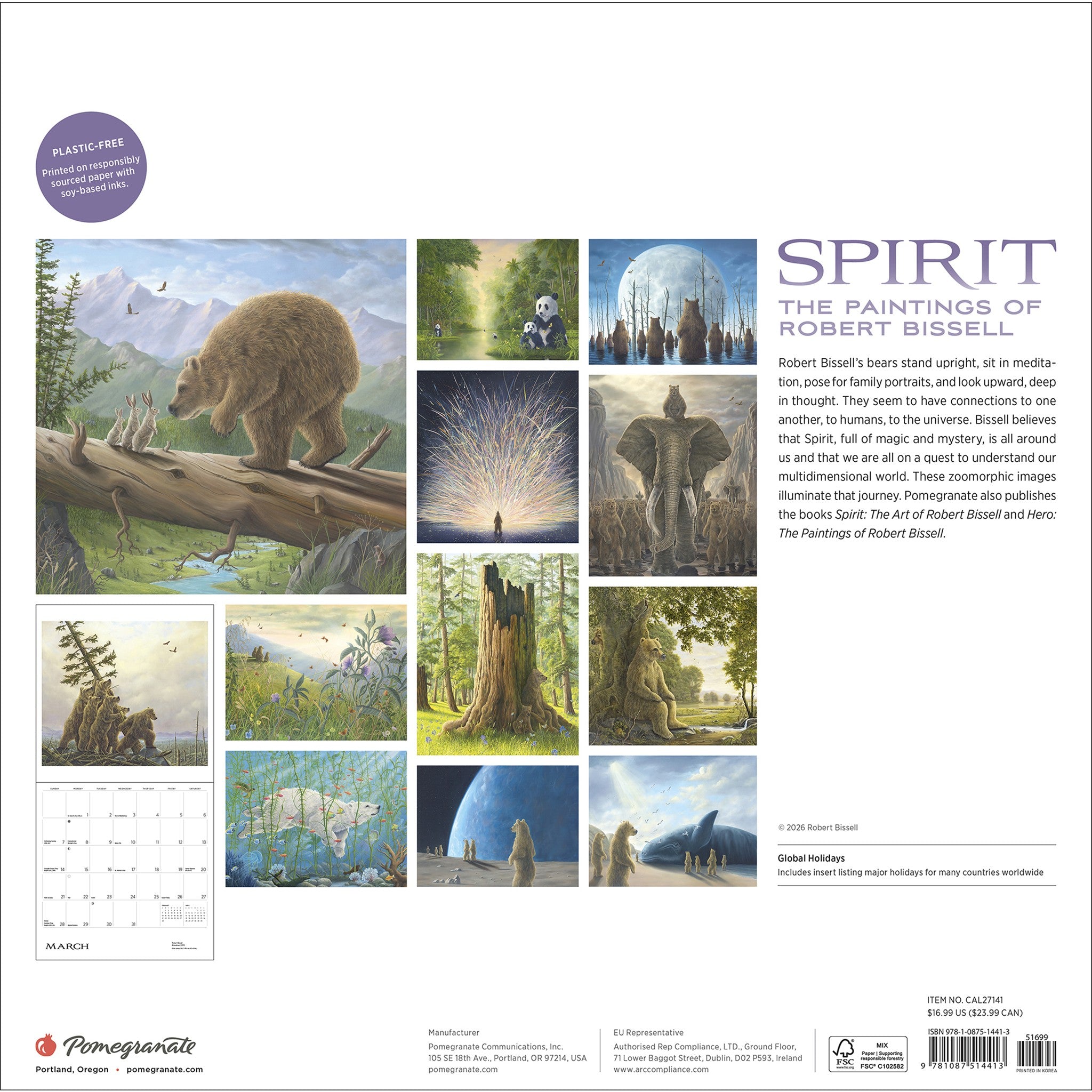 Spirit The Paintings of Robert Bissell 2027 Wall Calendar
