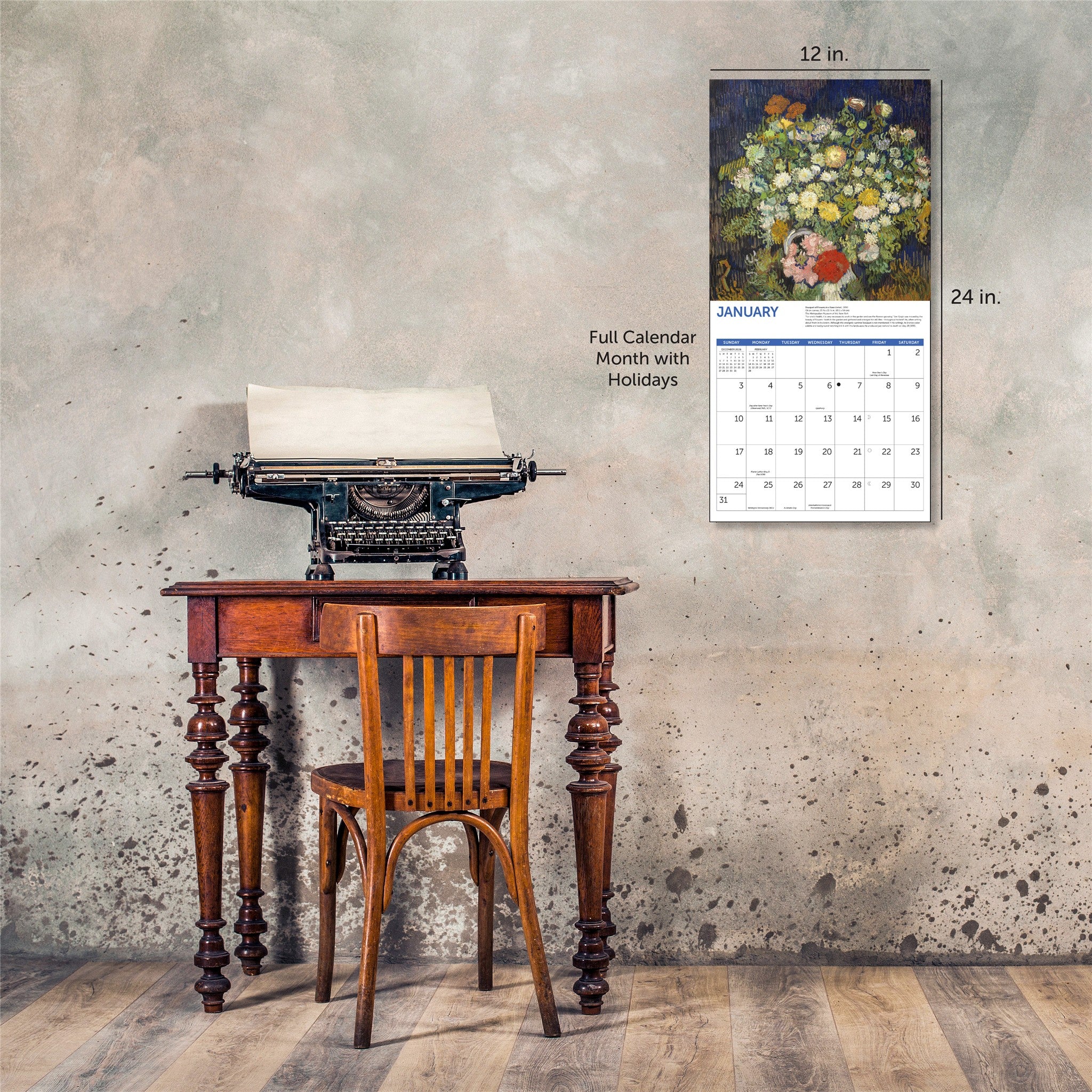 Van Gogh Flowers 2027 Wall Calendar