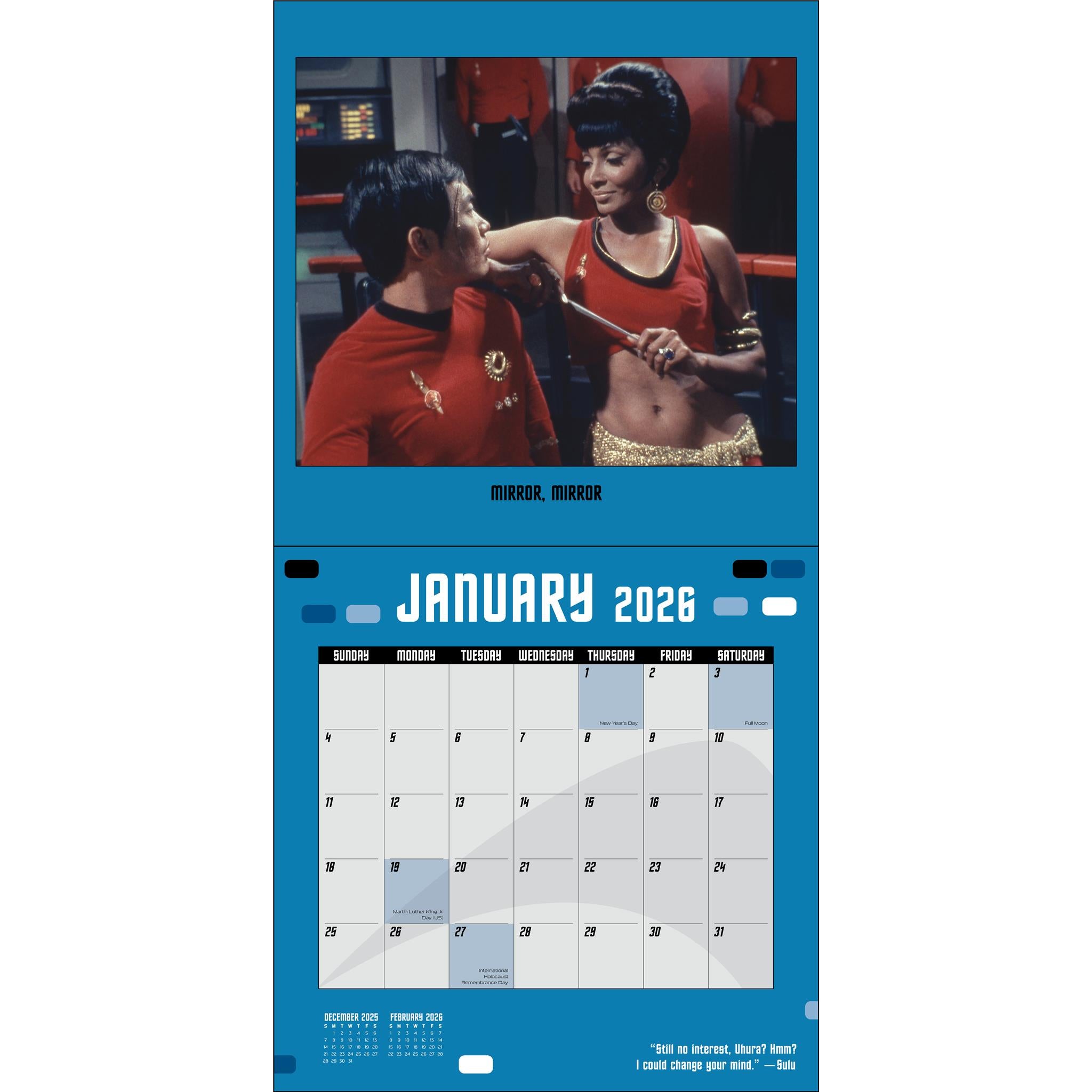 Calendrier mural Star Trek 2026