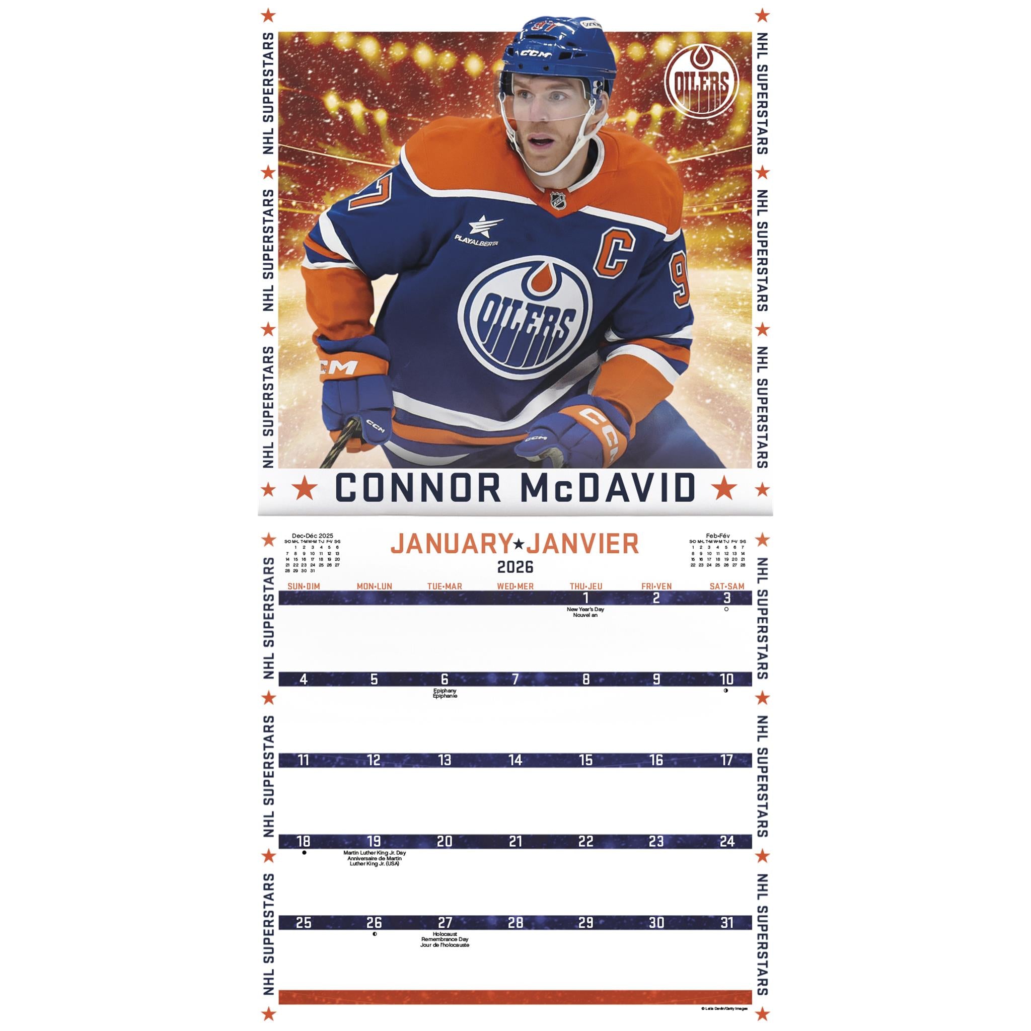 Mini-calendrier bilingue des superstars de la LNH 2026