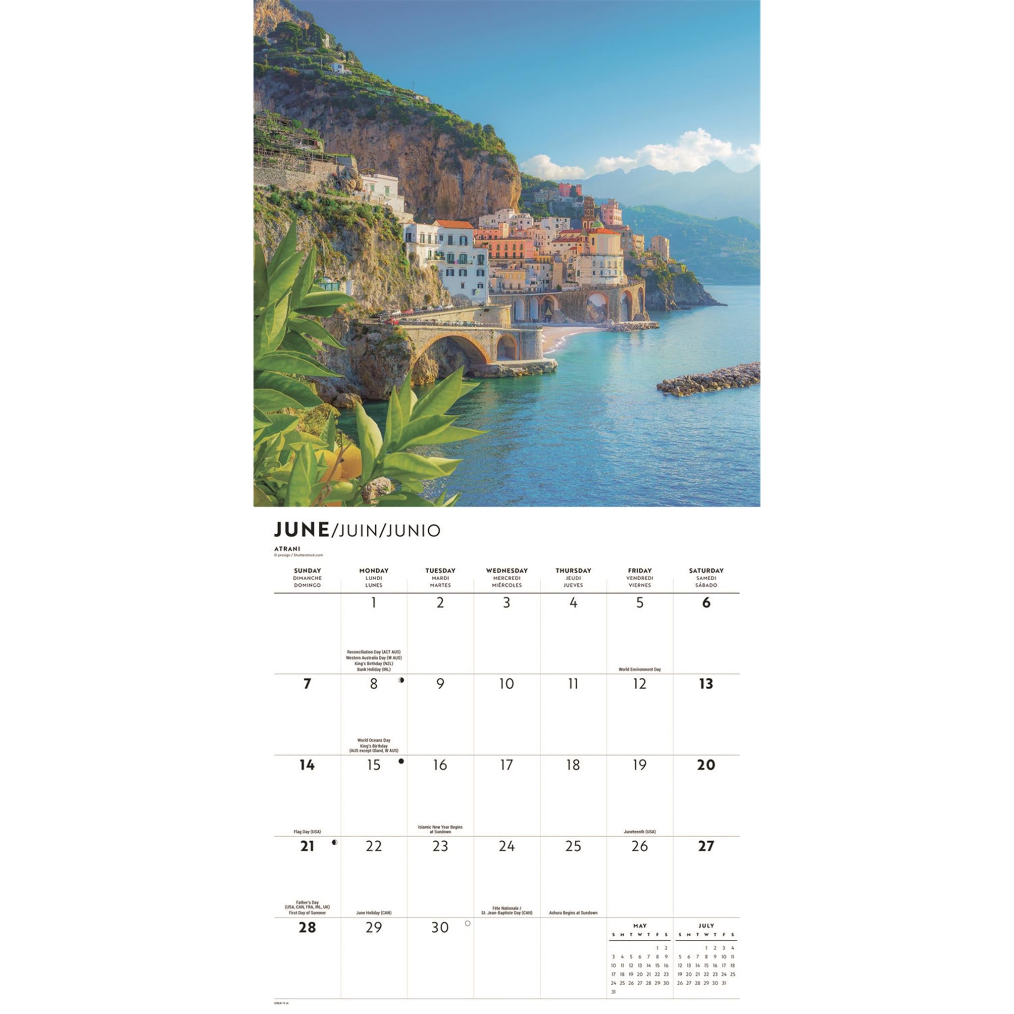 Calendrier mural Italie 2026