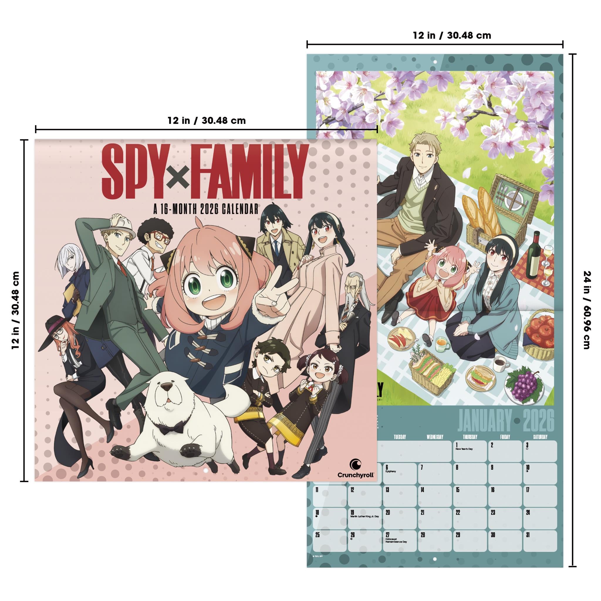 Calendrier mural Spy X Family 2026